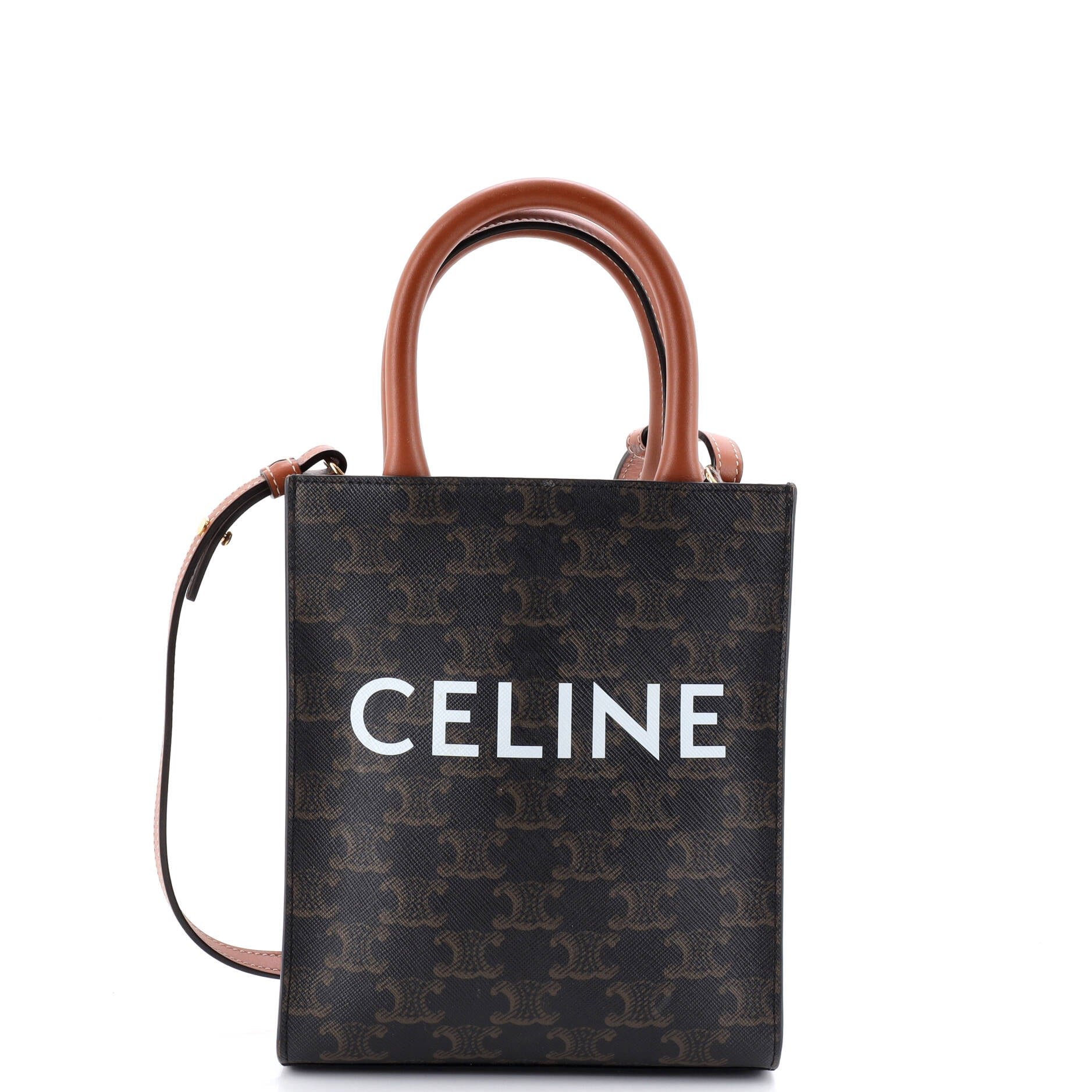 Vertical Cabas Tote Triomphe Coated Canvas Mini