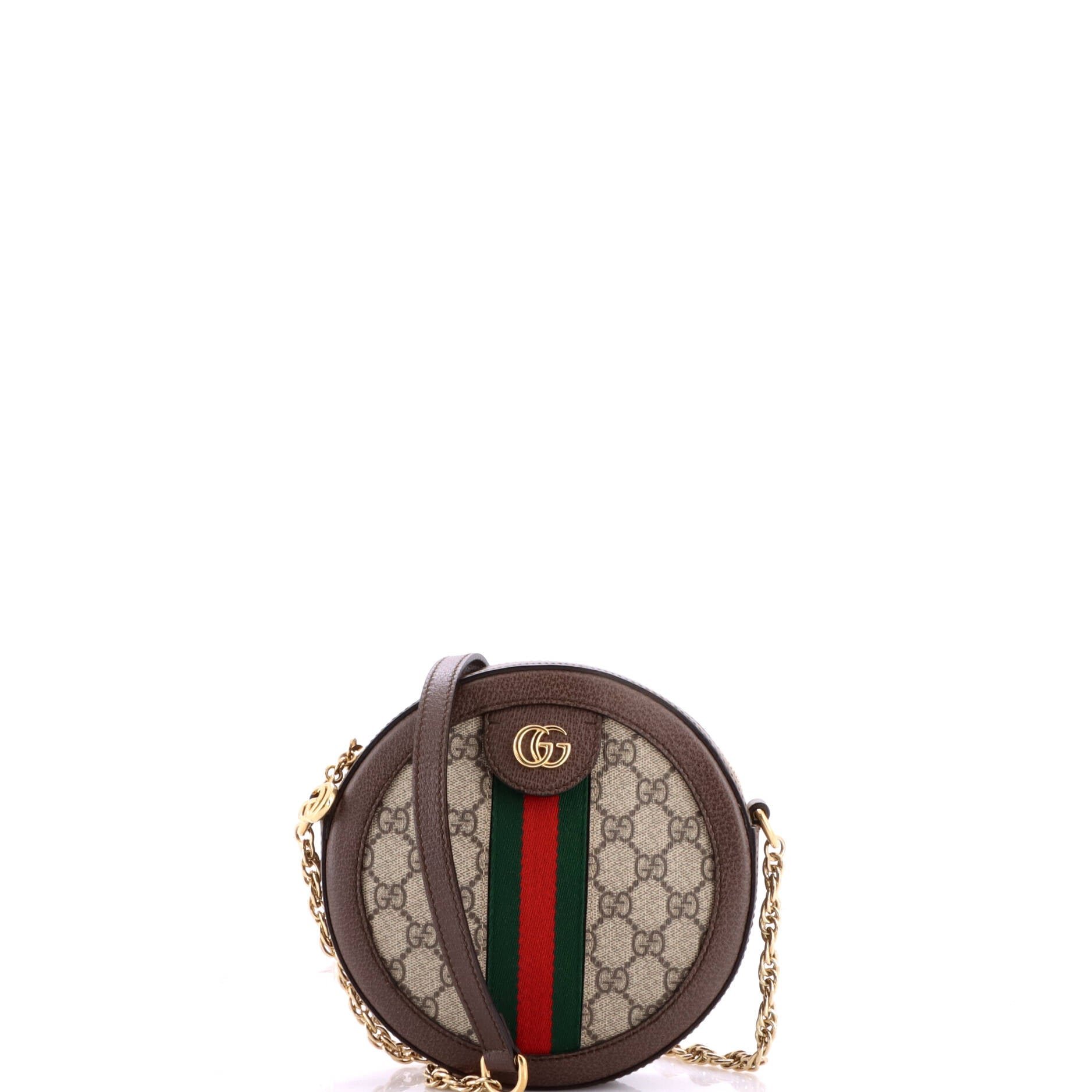 Ophidia Round Shoulder Bag GG Coated Canvas Mini