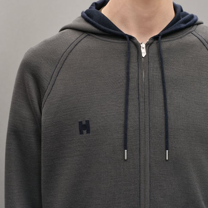 Bleu Nuit "H Golf" Reversible Zipped Jacket