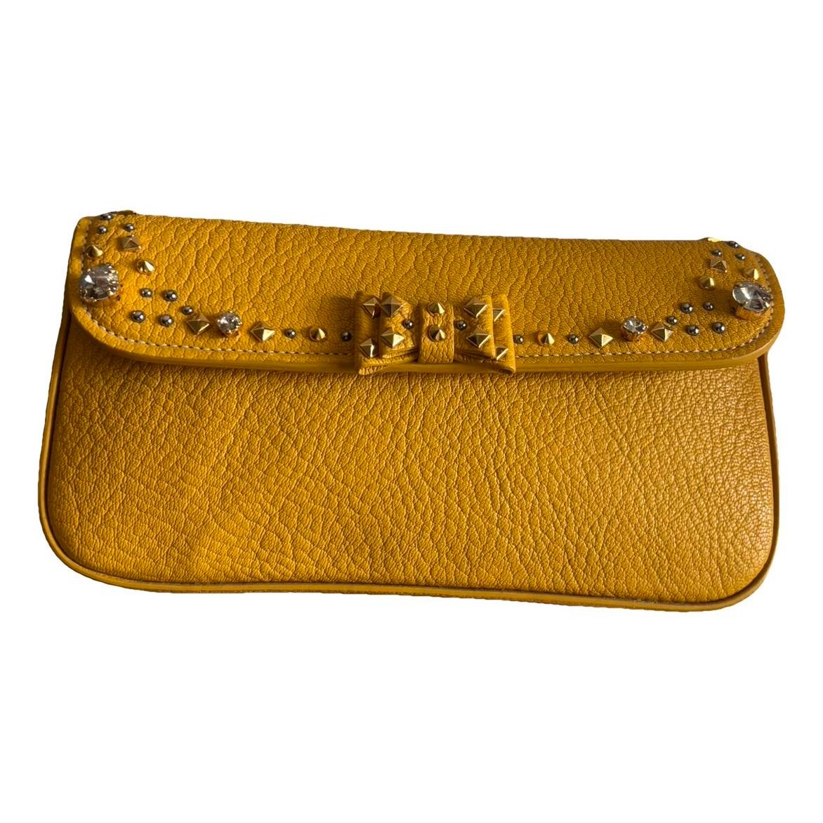 Leather clutch bag