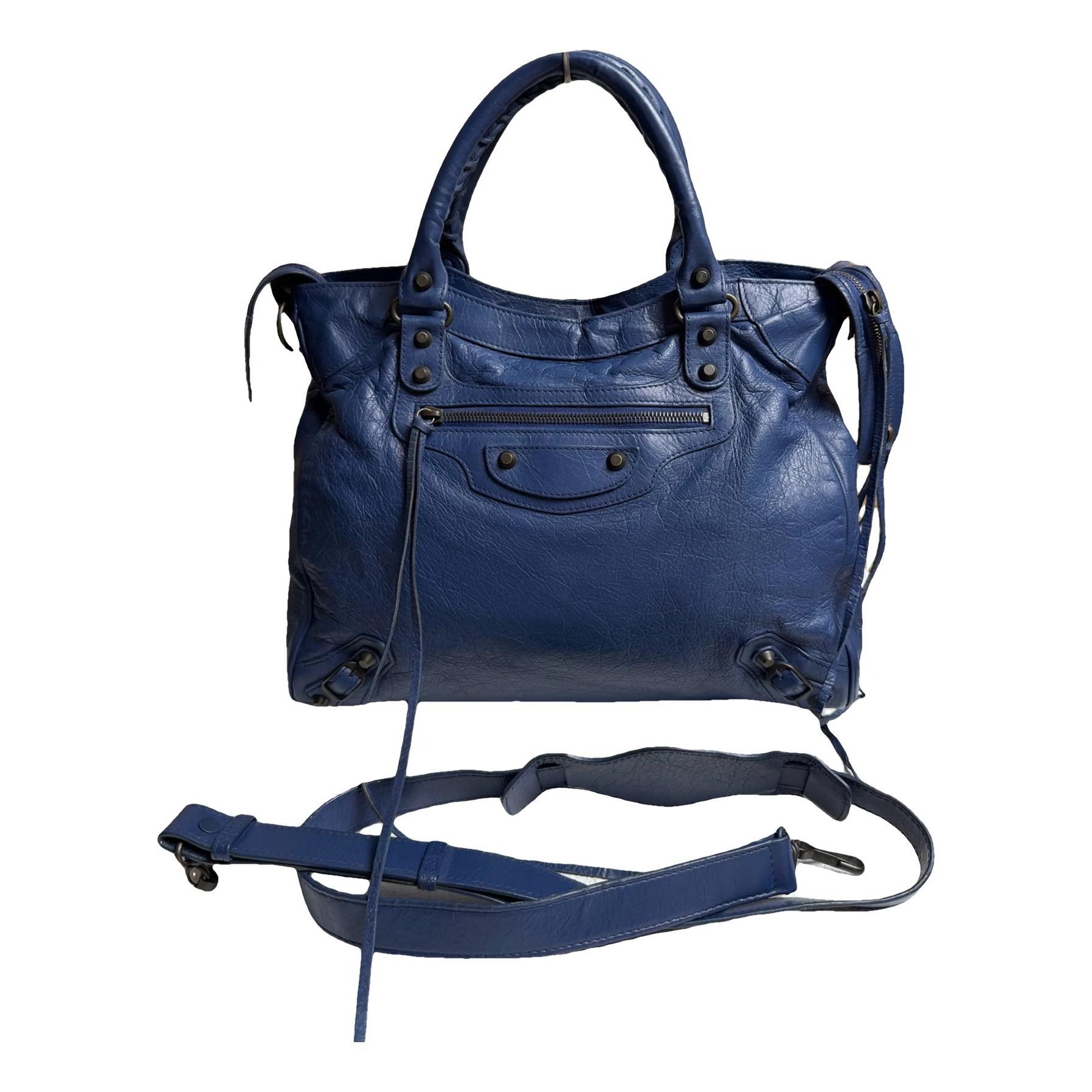 City leather handbag