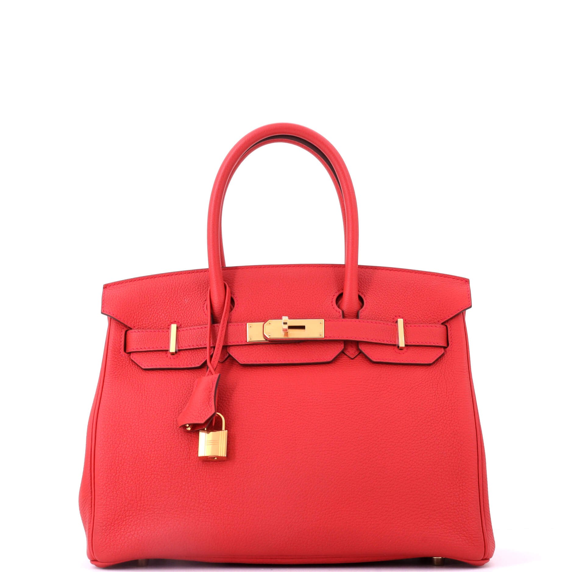 Hermes Birkin Handbag Geranium Togo with Gold Hardware 30