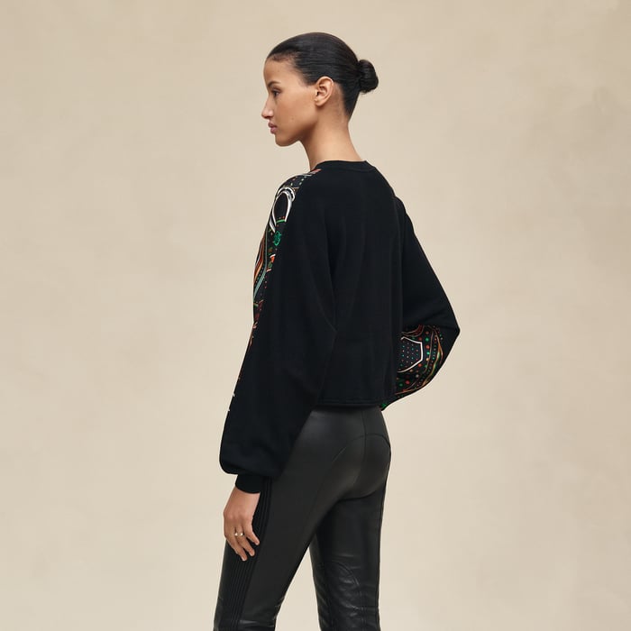 Noir "Porte-bonheur Bandana" Long-sleeve Sweater