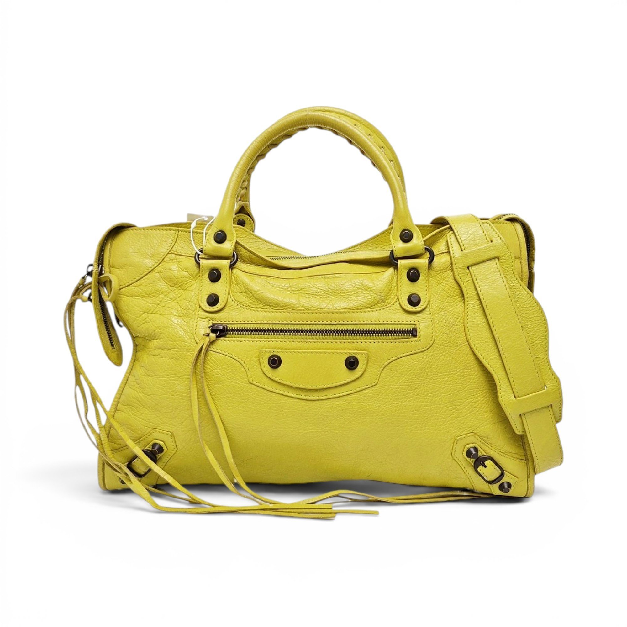 City leather handbag