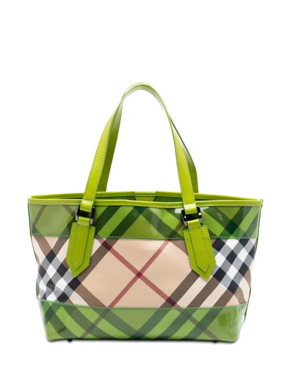 2000-2017 Patent Trimmed Supernova Check Coated Canvas tote bag