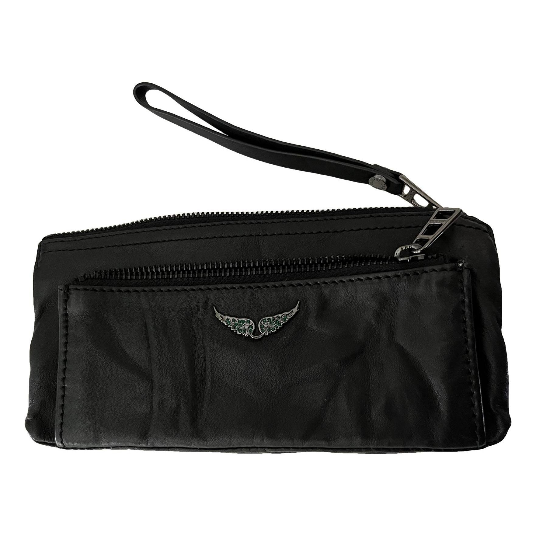 Leather clutch bag