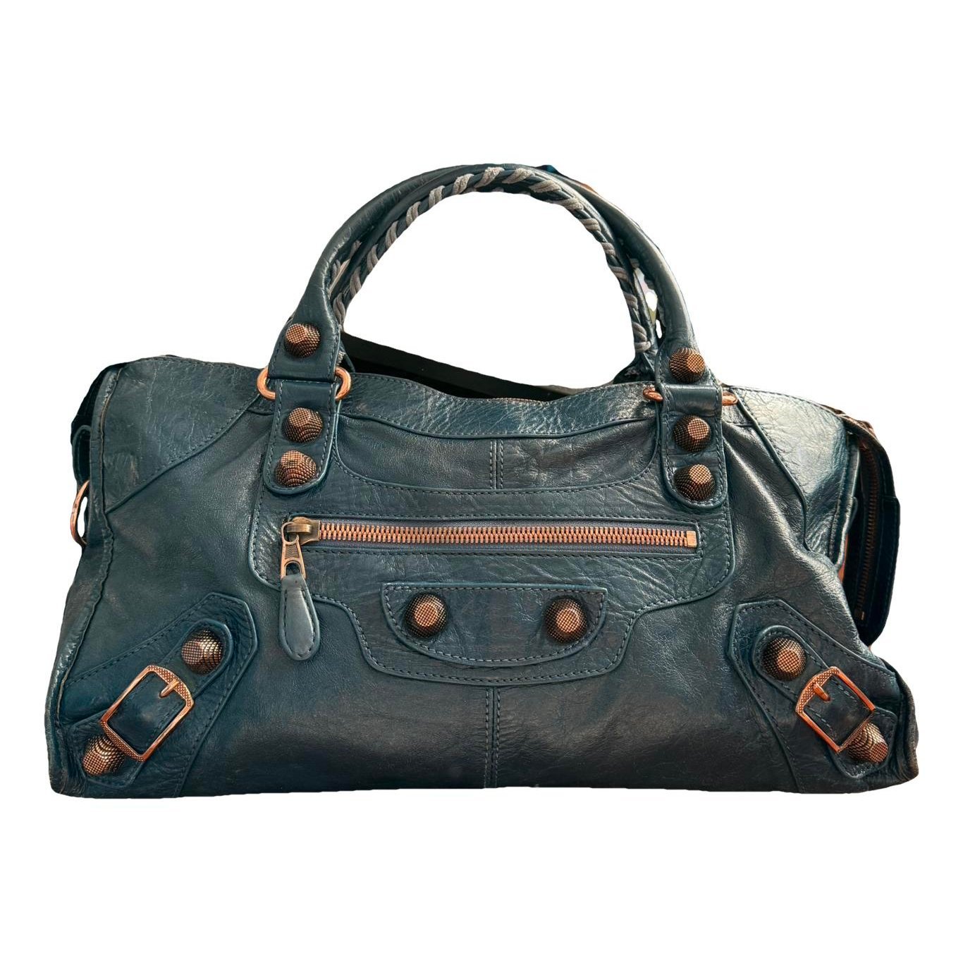 City leather handbag