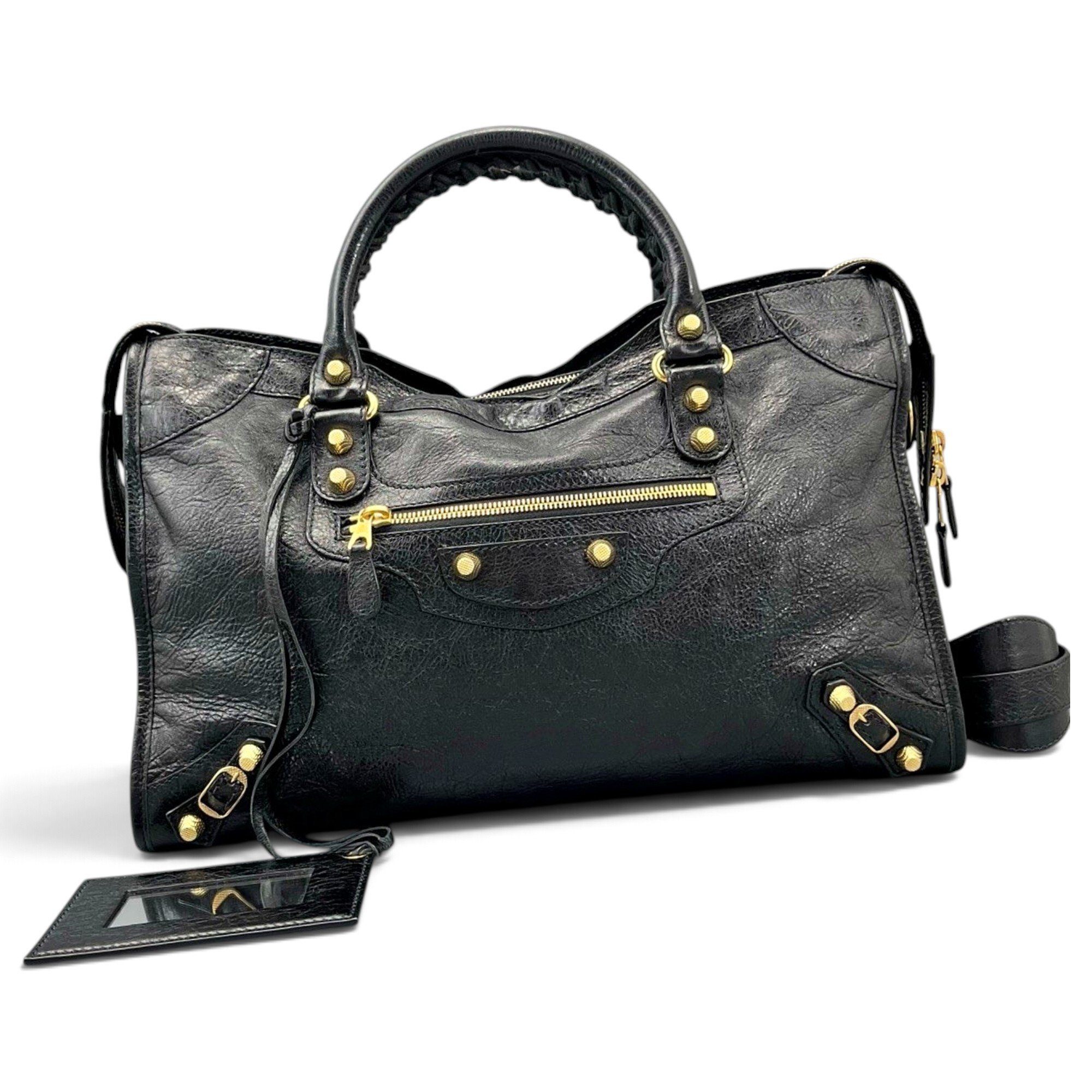 City leather handbag