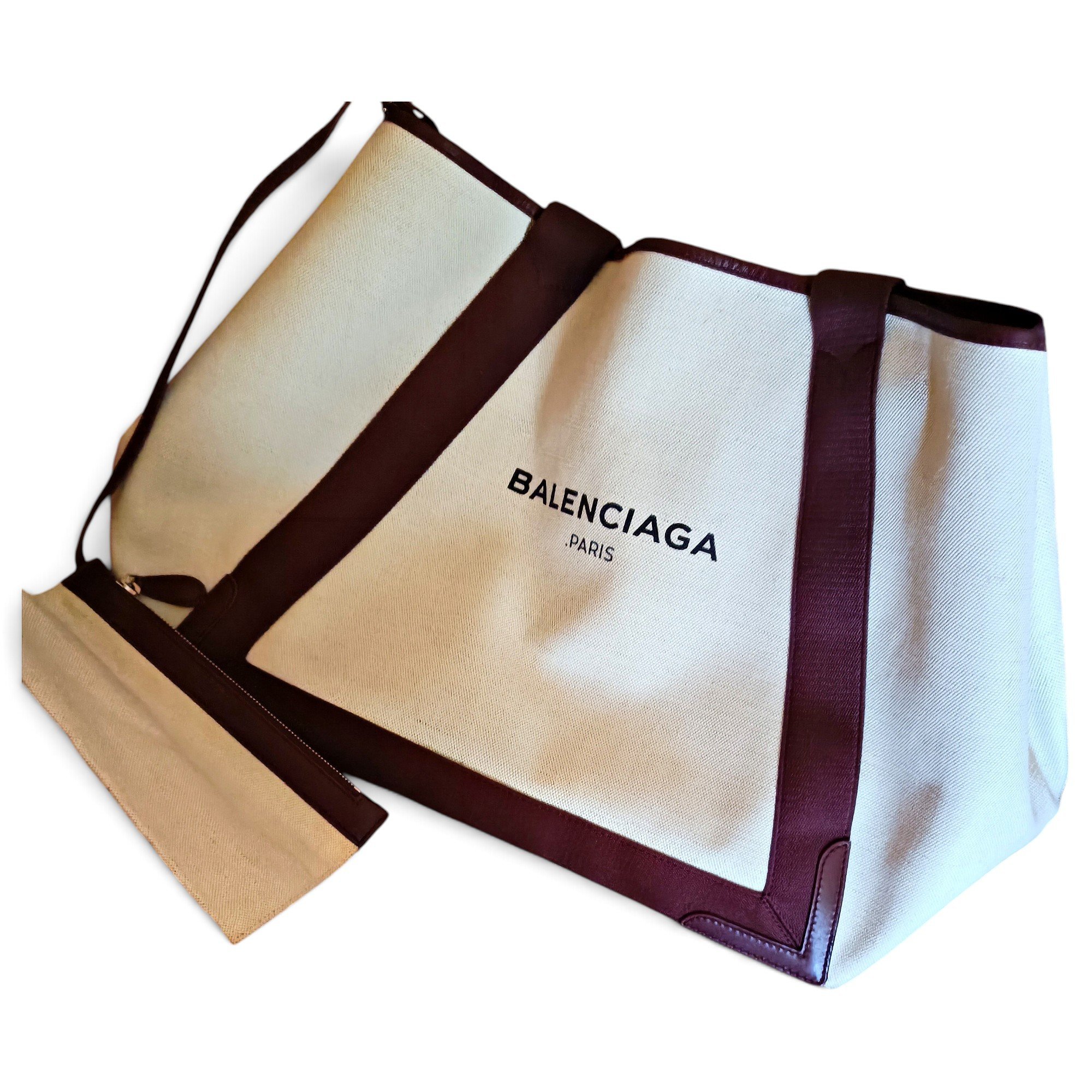 Navy cabas leather tote