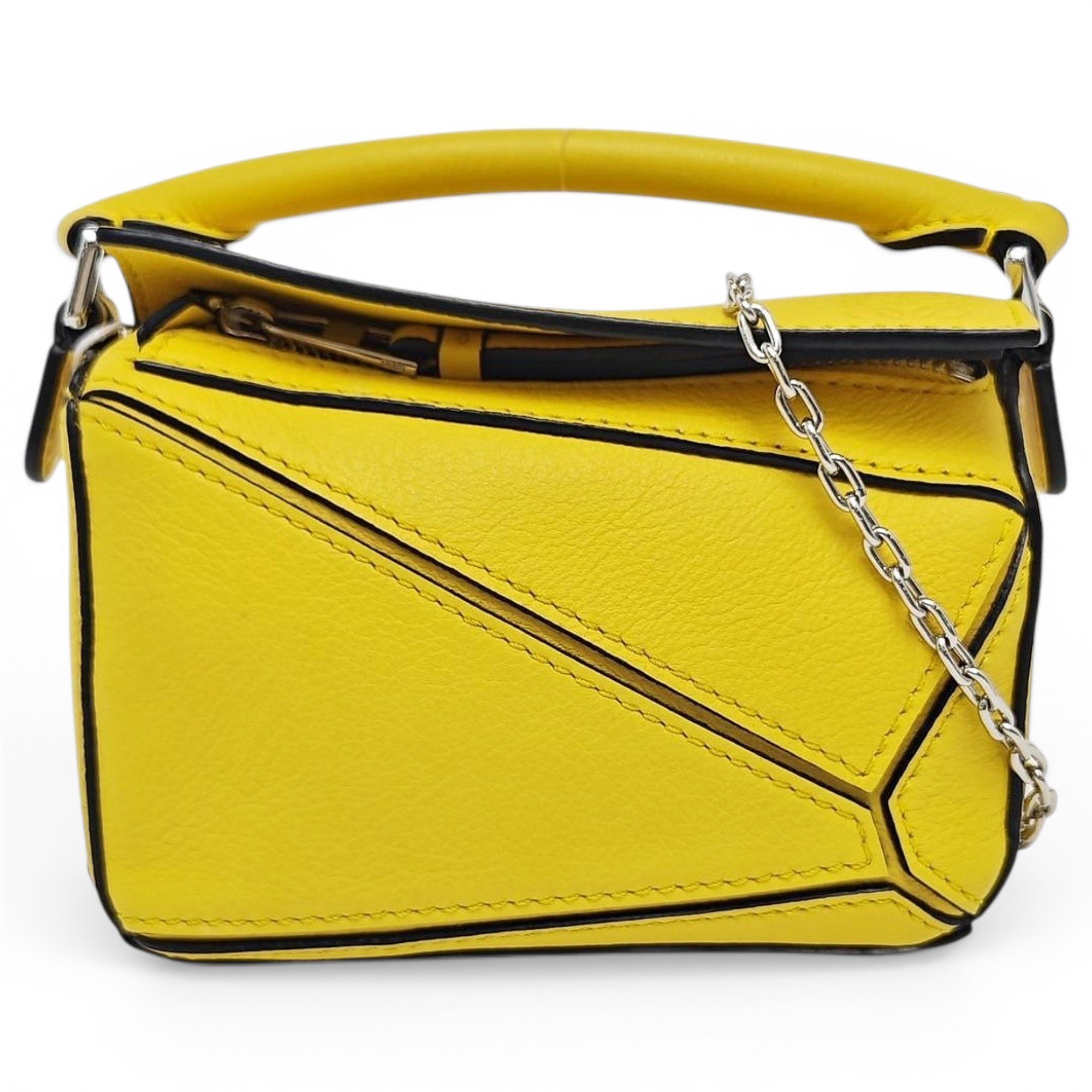 Puzzle leather handbag