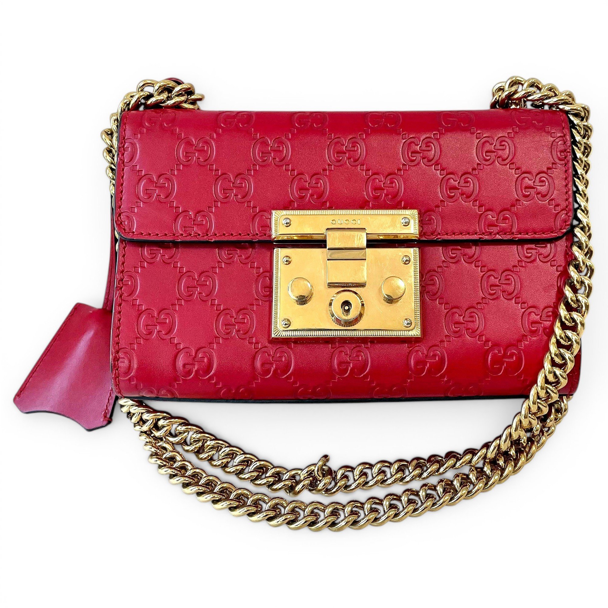 Padlock leather handbag