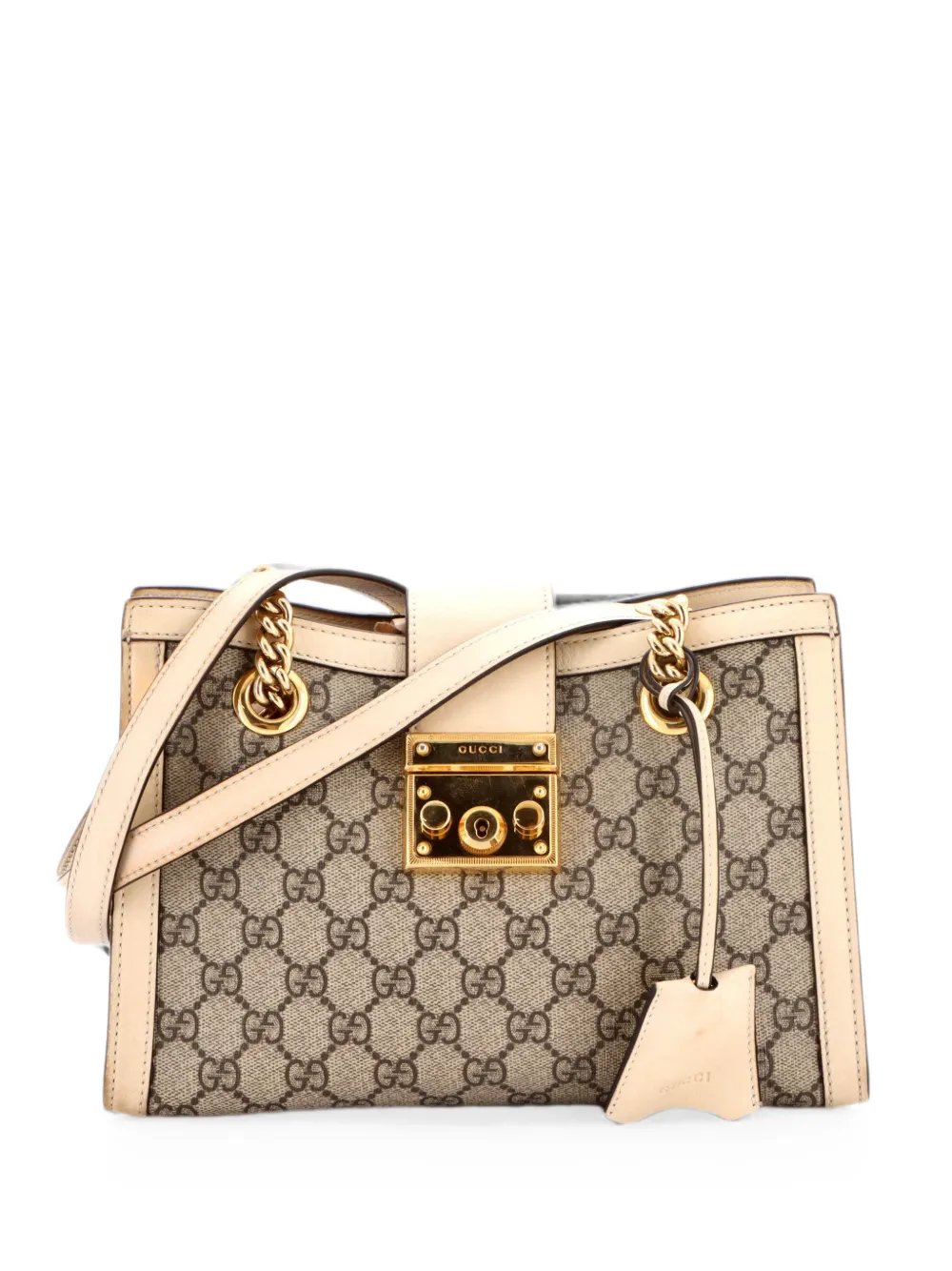 Padlock Chain Tote GG Coated Canvas with Leather Small shoulder bag