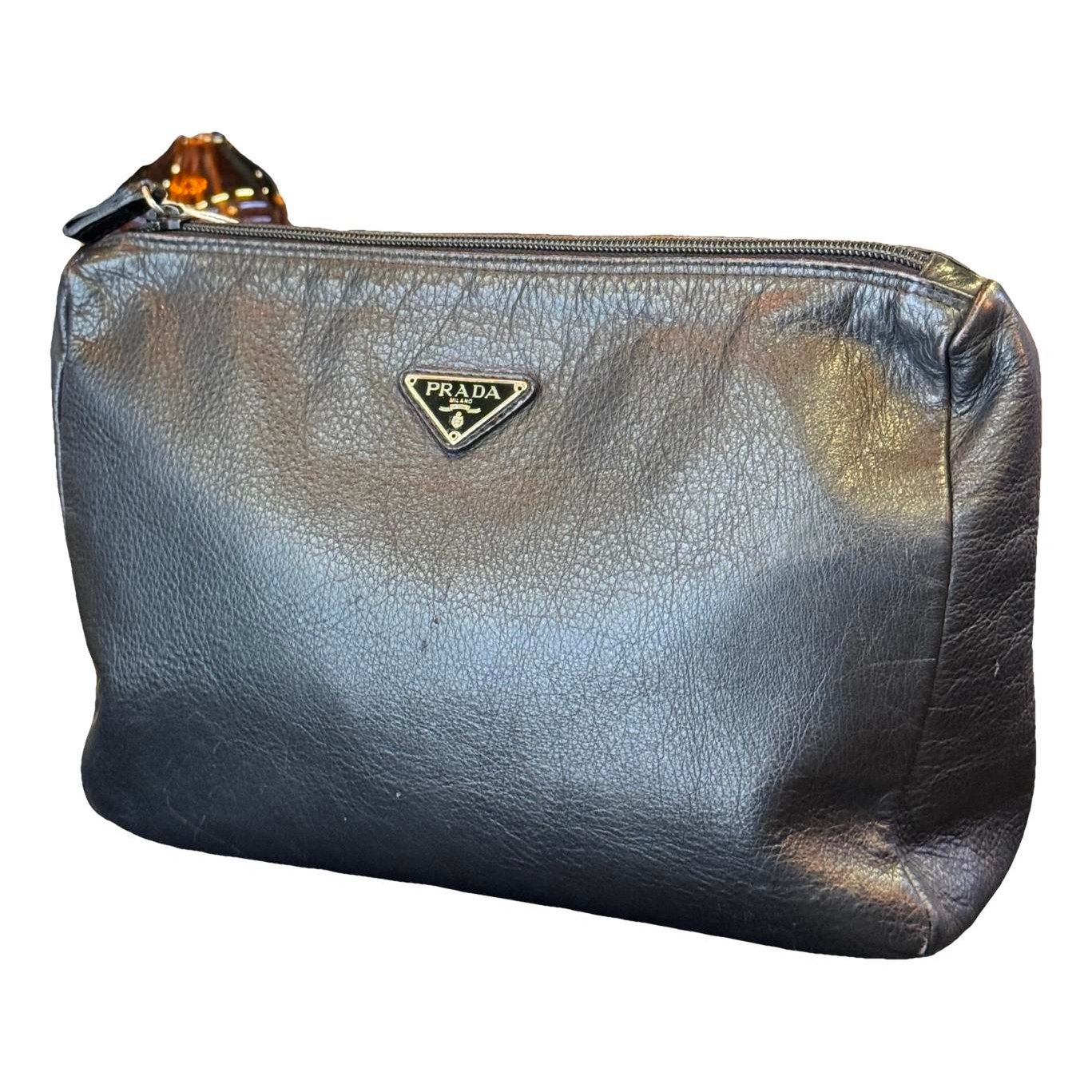 Leather clutch bag