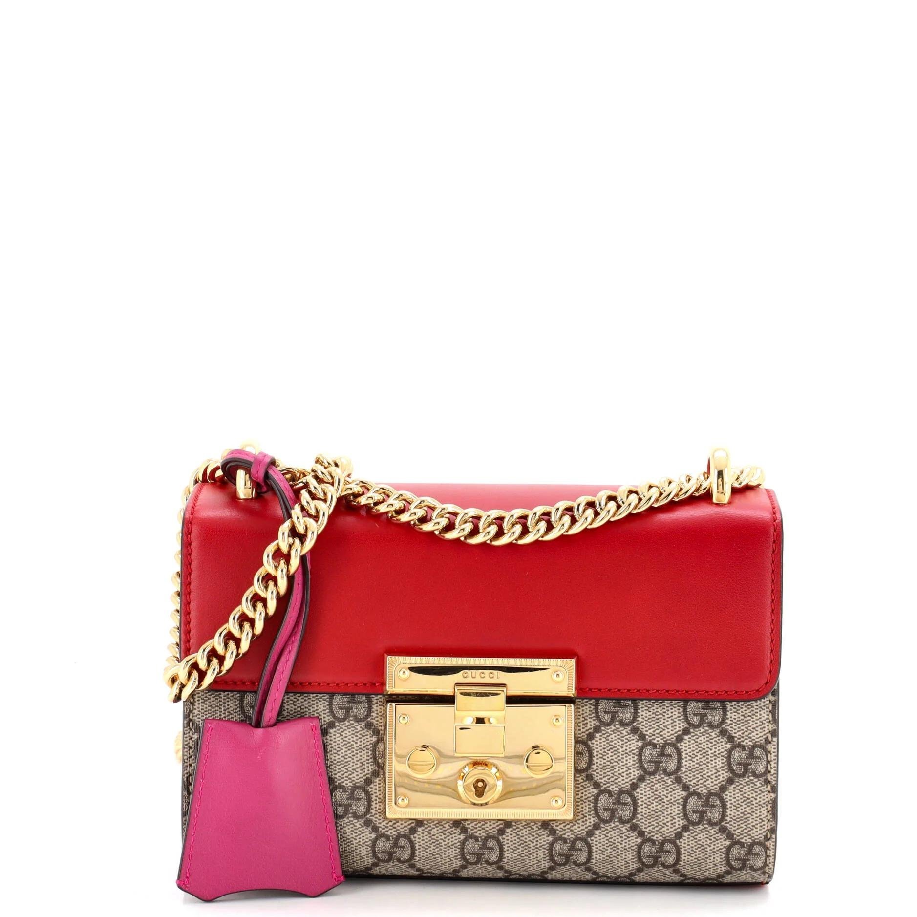 Padlock leather crossbody bag