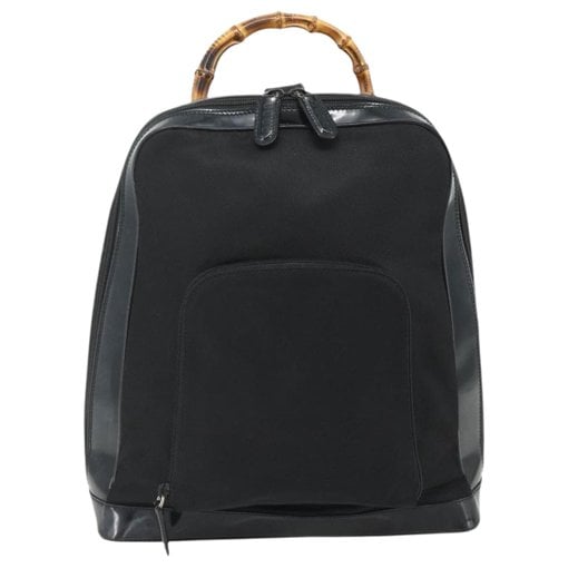 Bamboo patent leather handbag