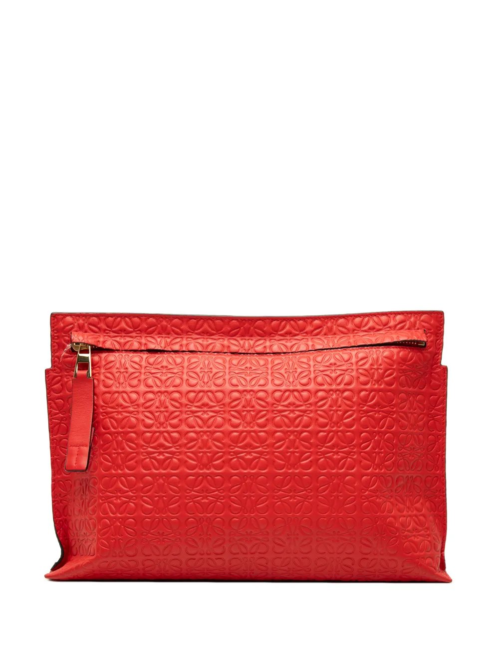 2017 Embossed Calfskin Anagram Repeat T Pouch clutch bag