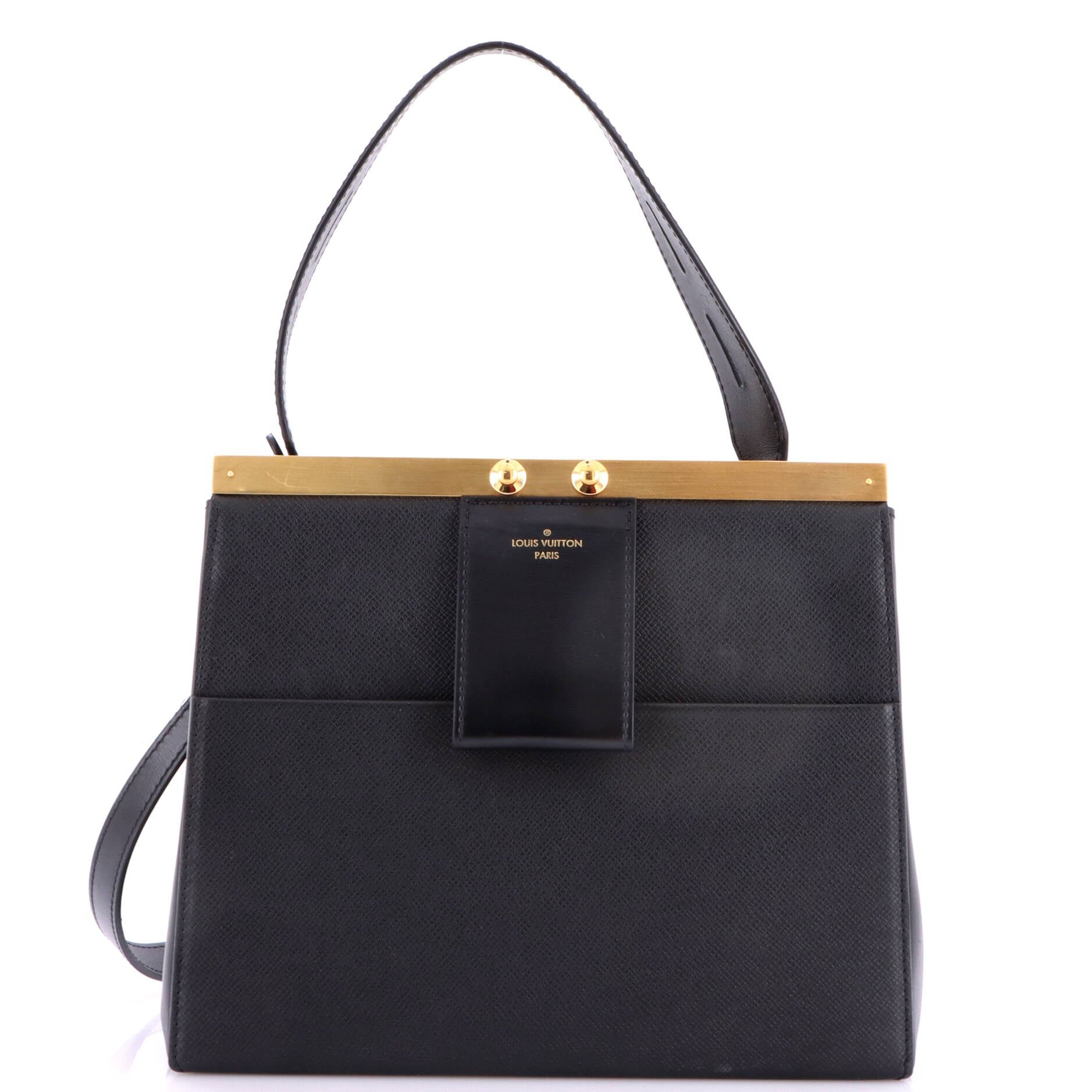 City Frame Top Handle Bag Taiga Leather