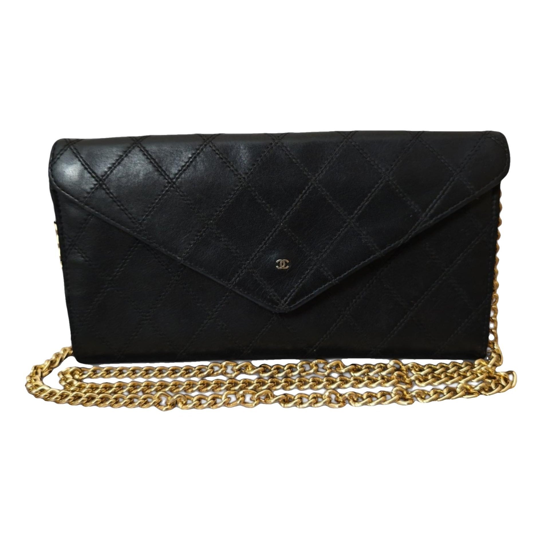 Leather clutch bag