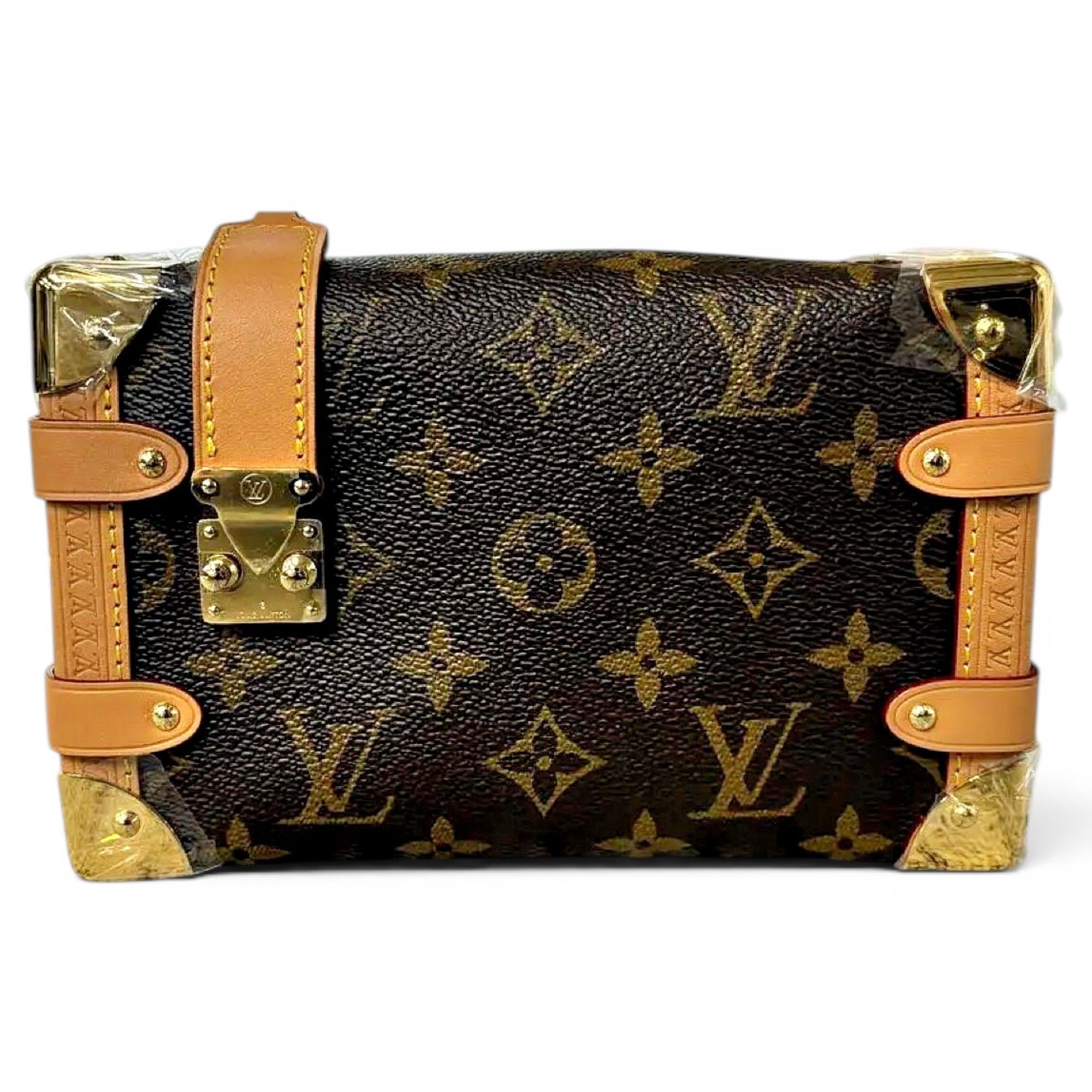 Side Trunk leather crossbody bag