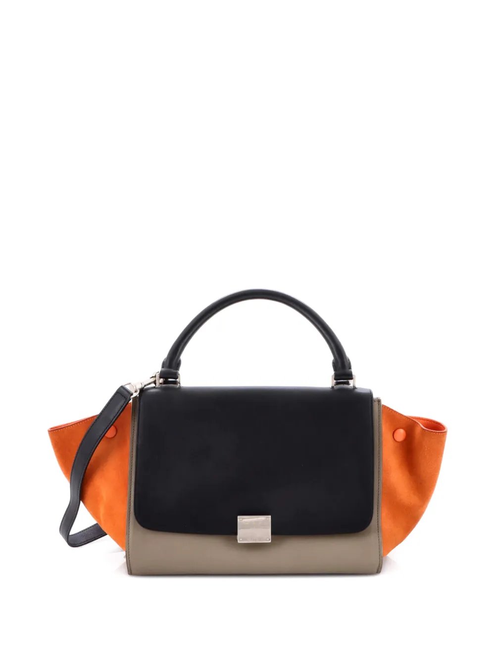 Tricolor Trapeze Bag Leather Small satchel