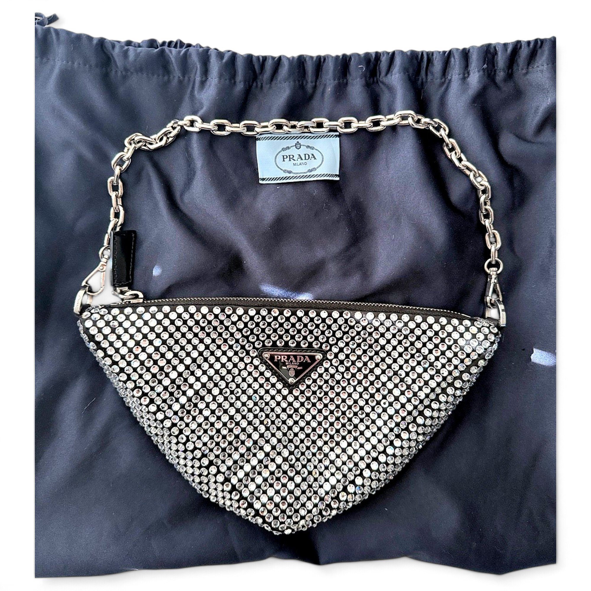 Triangle silk handbag