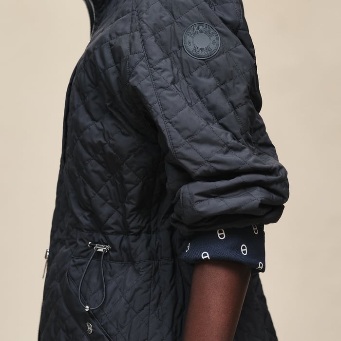 Bleu Marine "Chaine d'Ancre" Reversible Short Coat