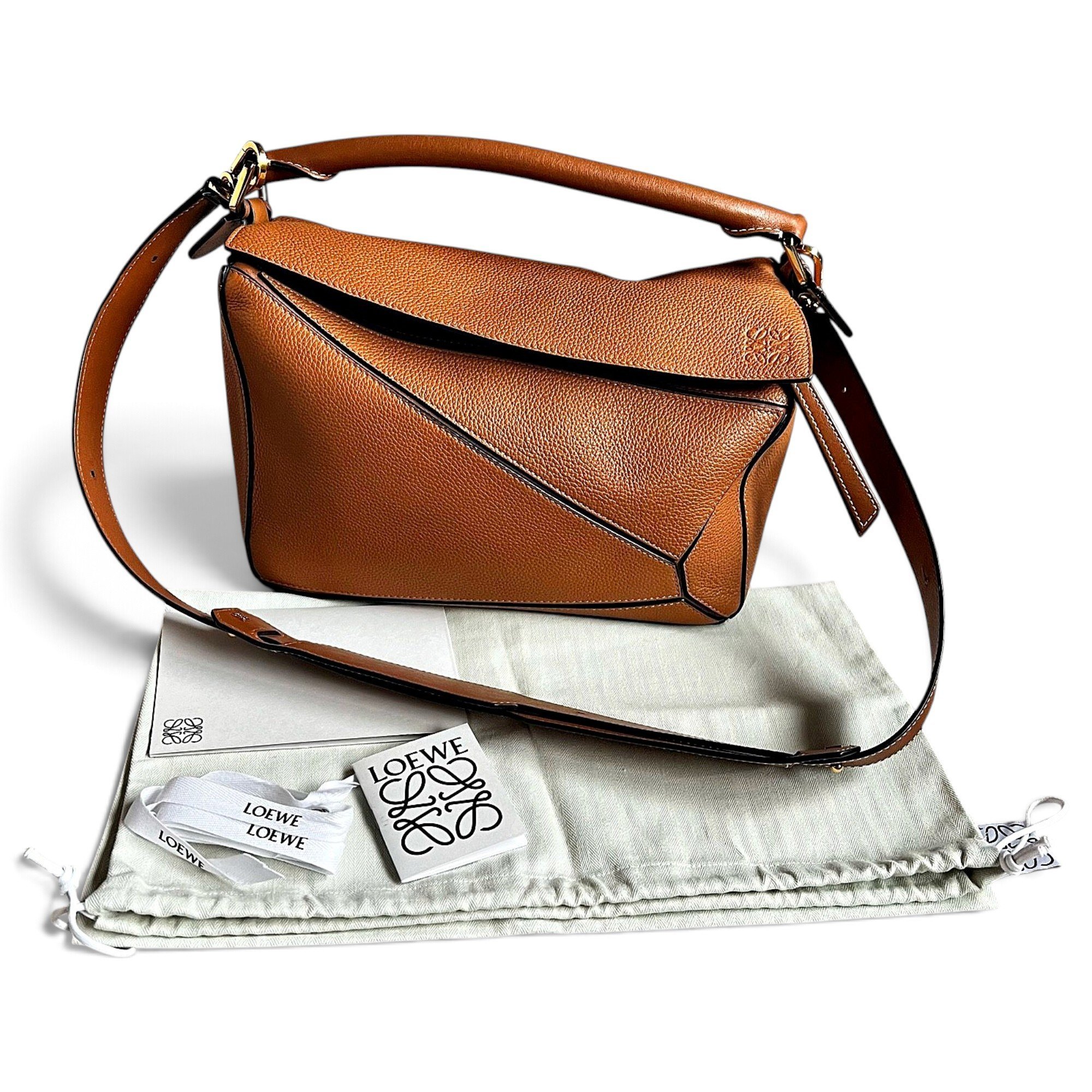 Puzzle leather crossbody bag