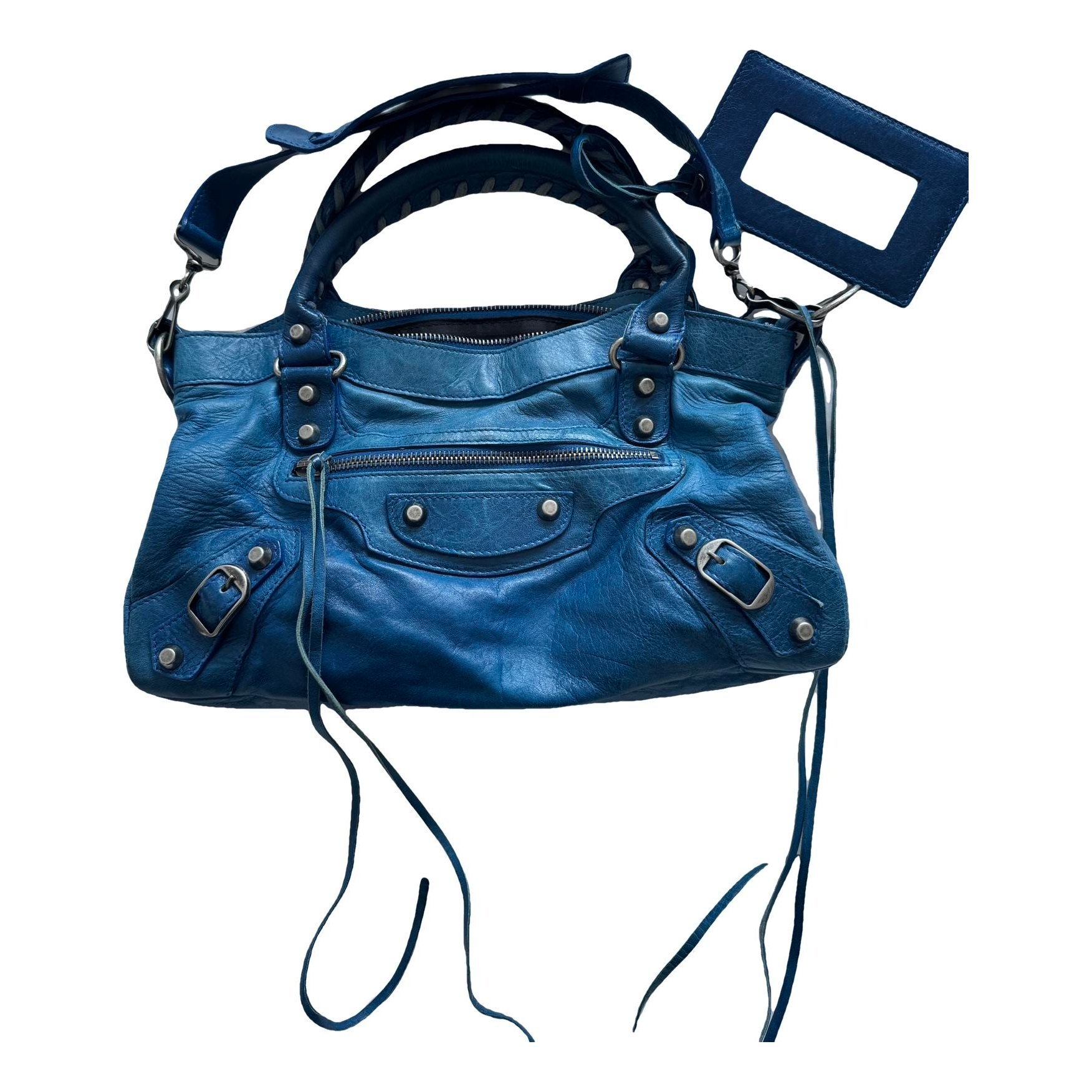 City leather handbag