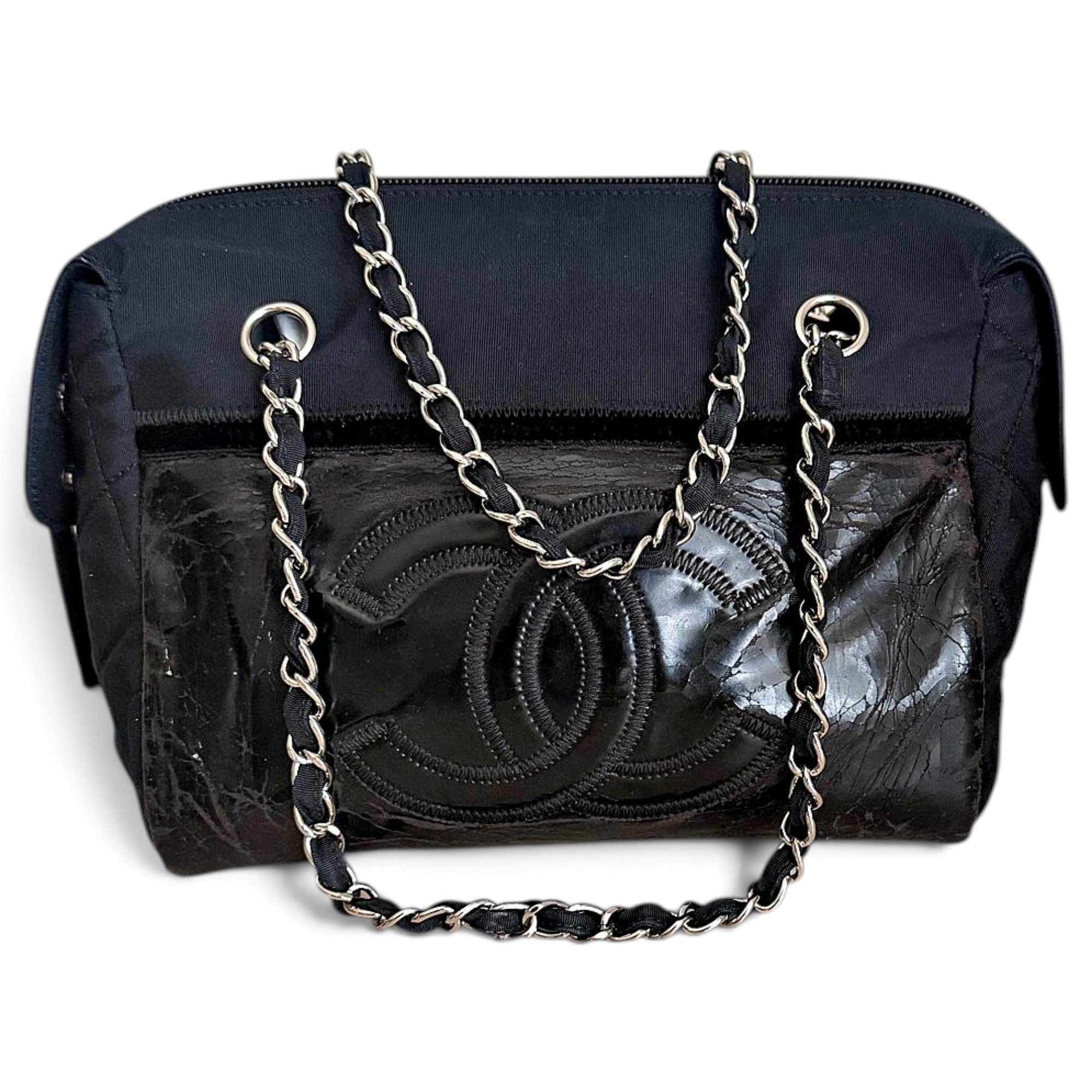 Patent leather handbag