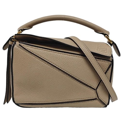 Puzzle leather handbag