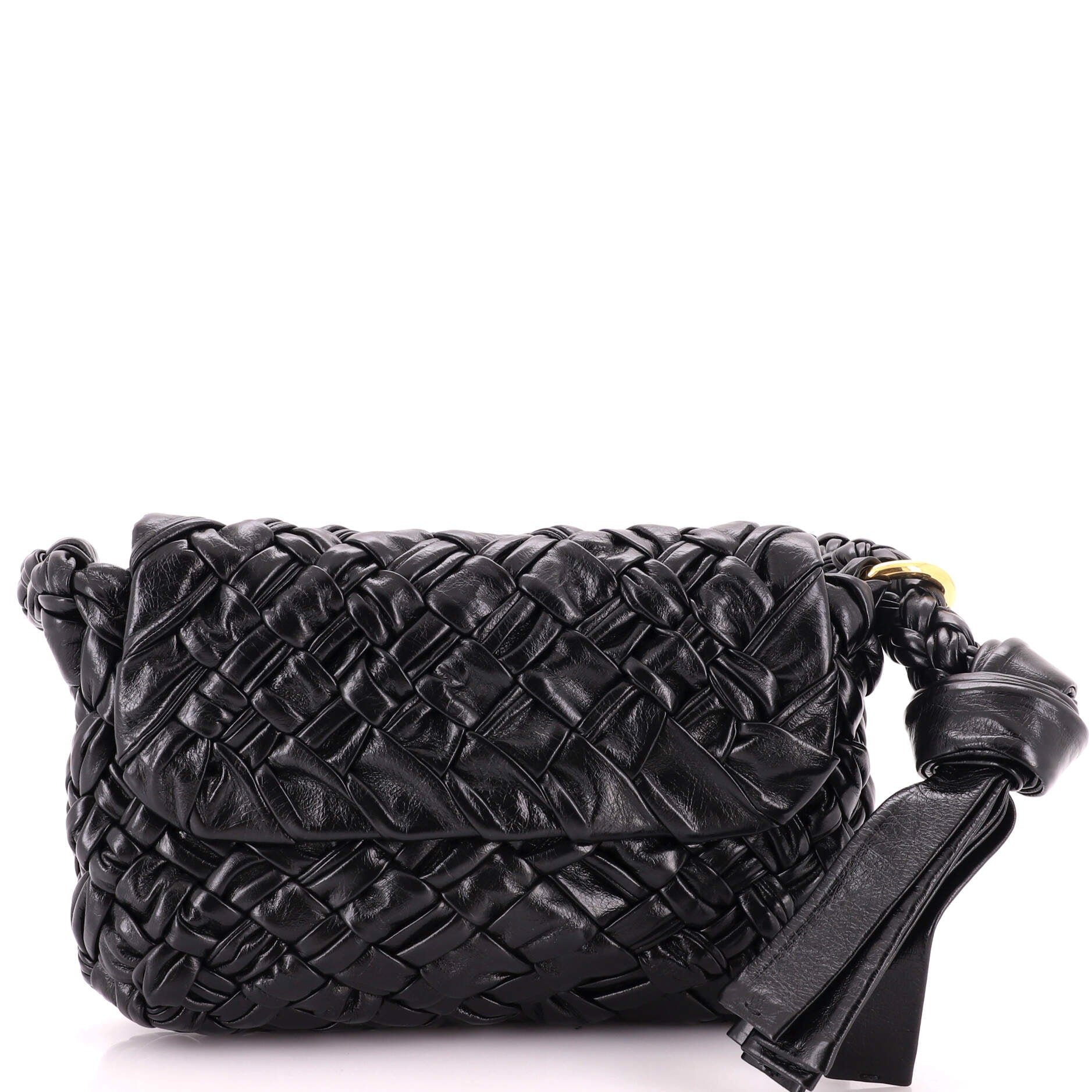 Kalimero Citta Shoulder Bag Intrecciato Plisse Leather