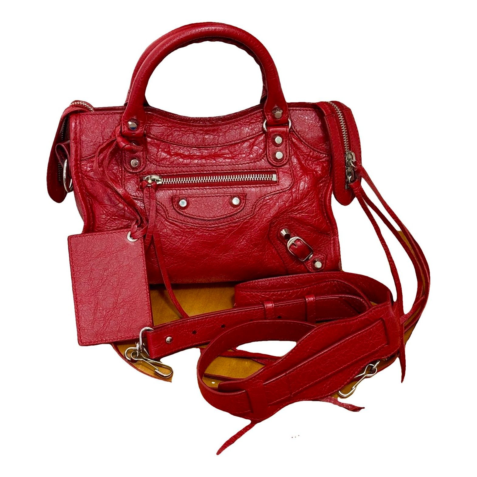 City leather handbag