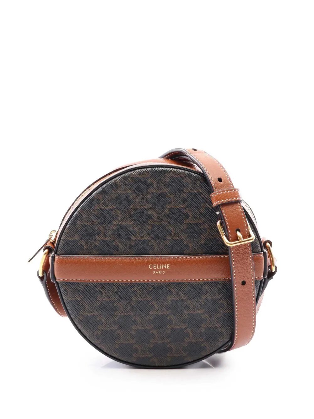 2010-2026 Triomphe Coated Canvas Round Purse on Strap crossbody bag