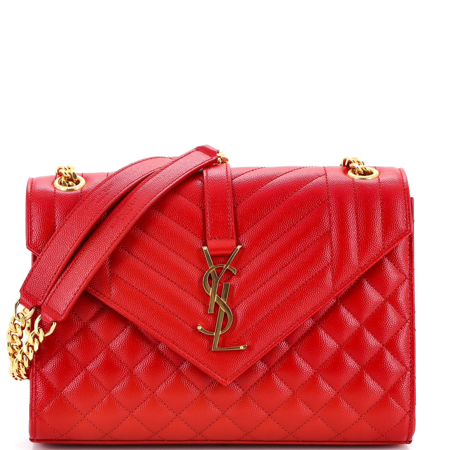 Classic Monogram Envelope Satchel Mixed Matelasse Leather Medium