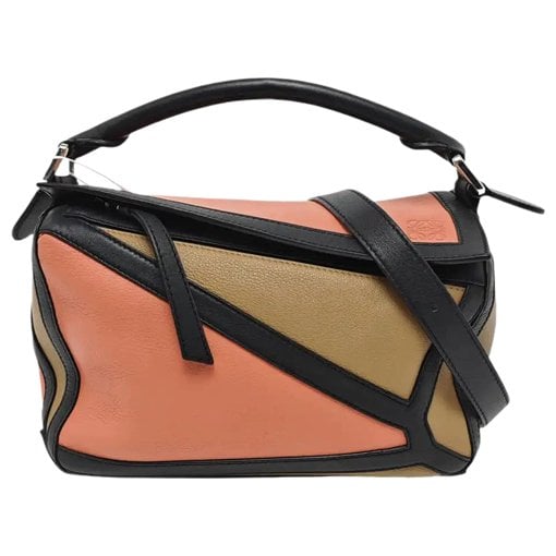 Puzzle leather handbag