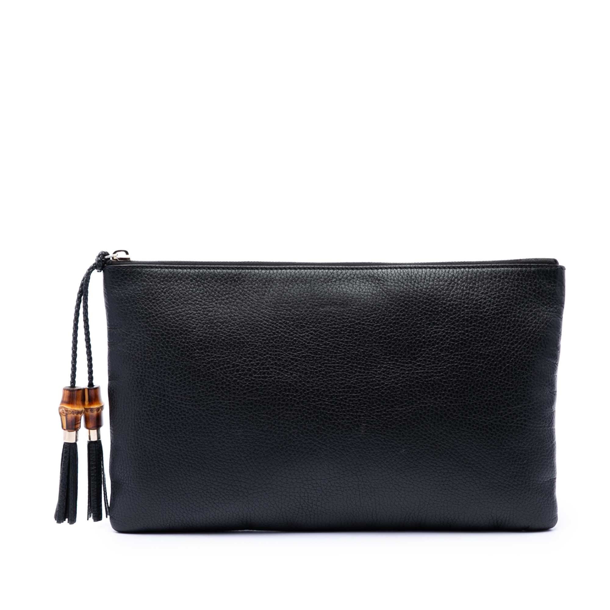 Bamboo pony-style calfskin clutch bag
