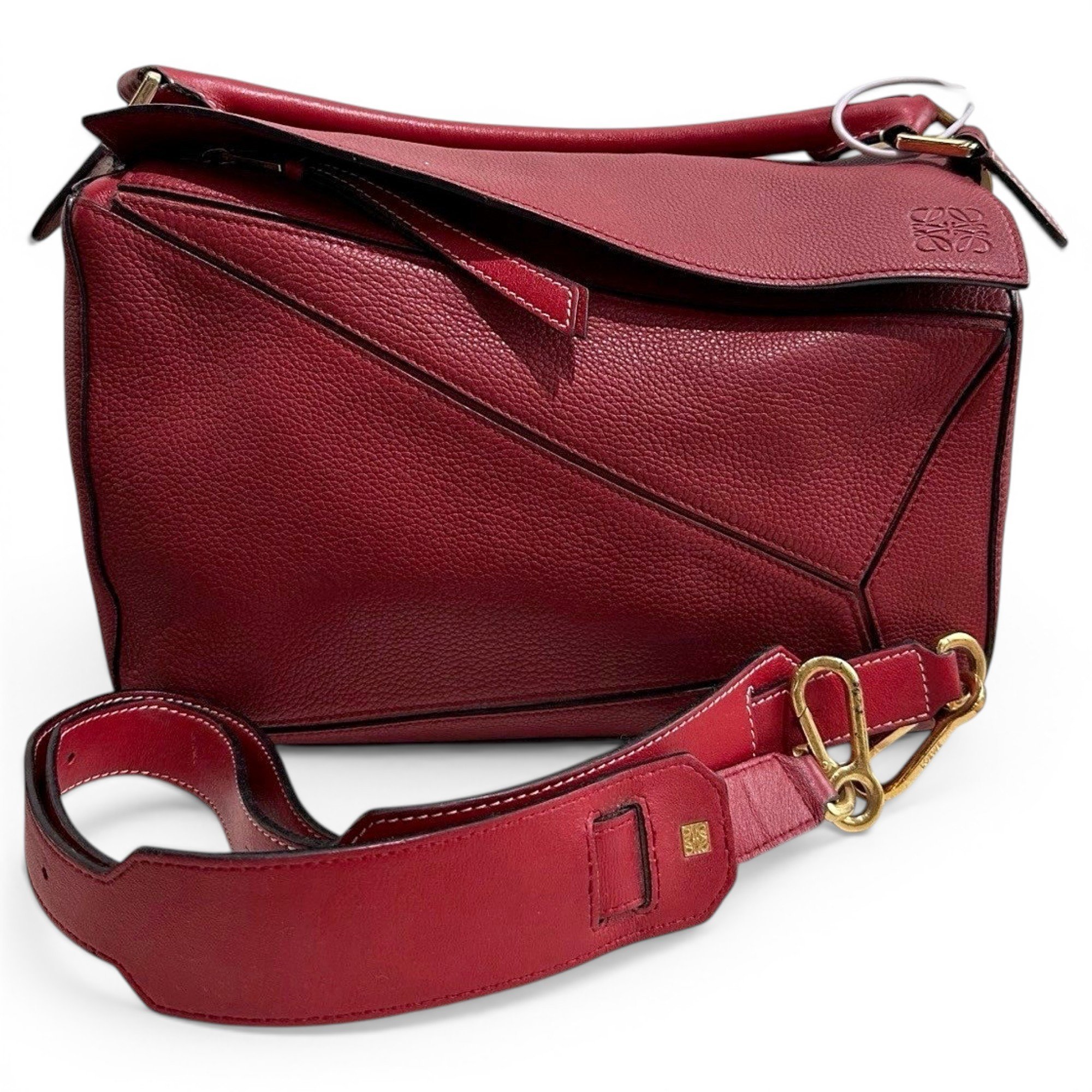 Puzzle leather handbag