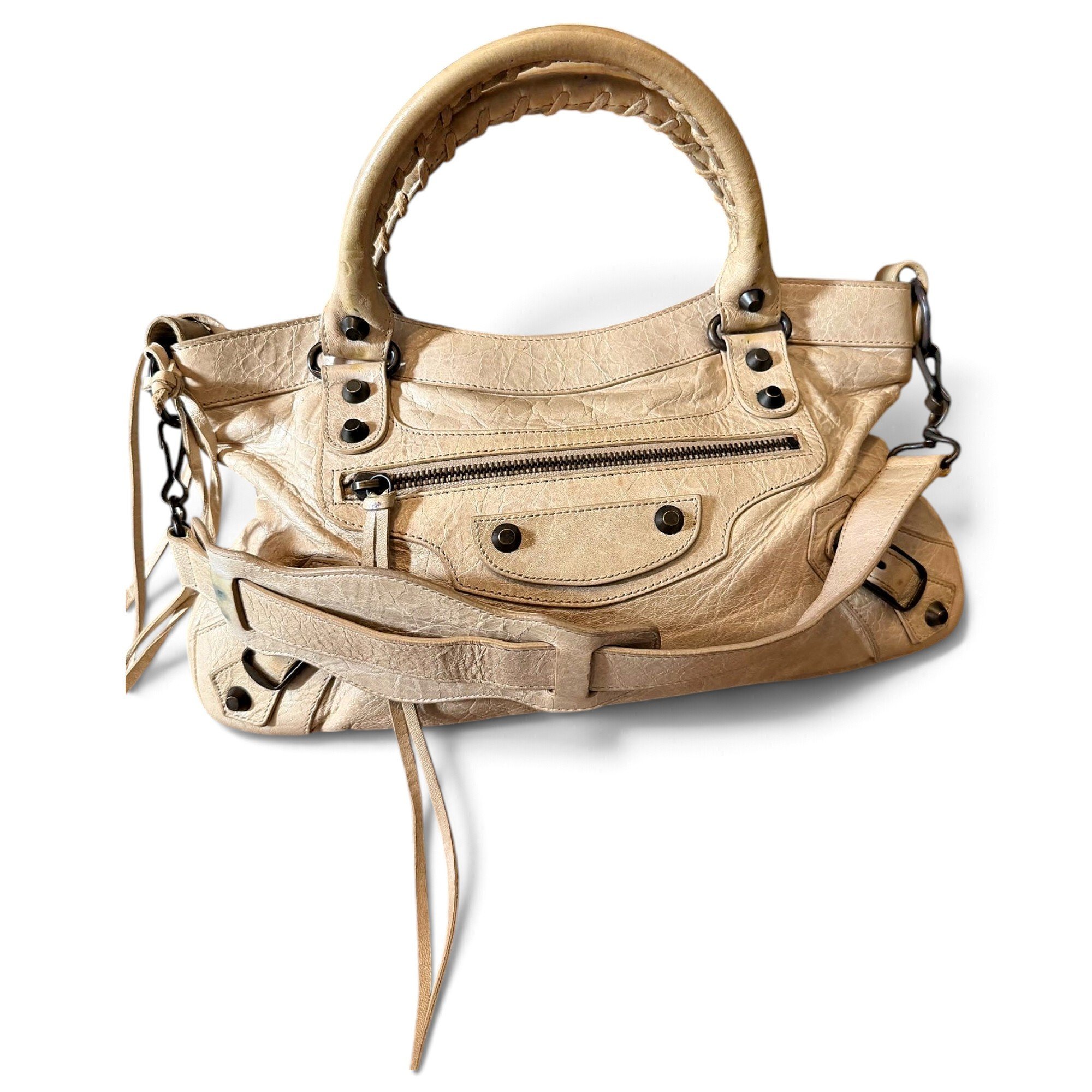 First leather handbag