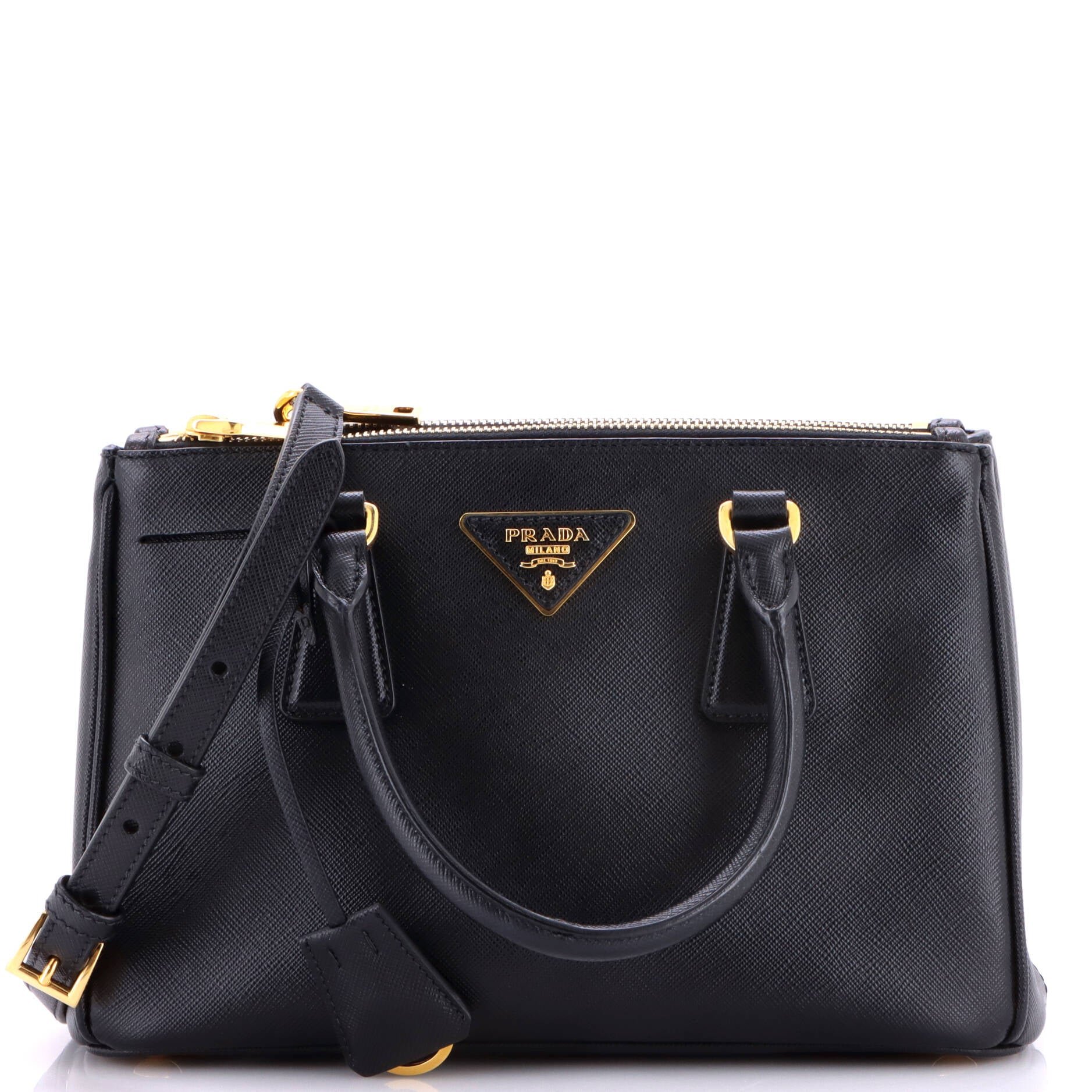 Double Zip Lux Tote Saffiano Leather Small