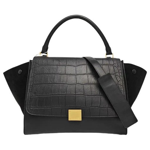 Trapèze leather handbag