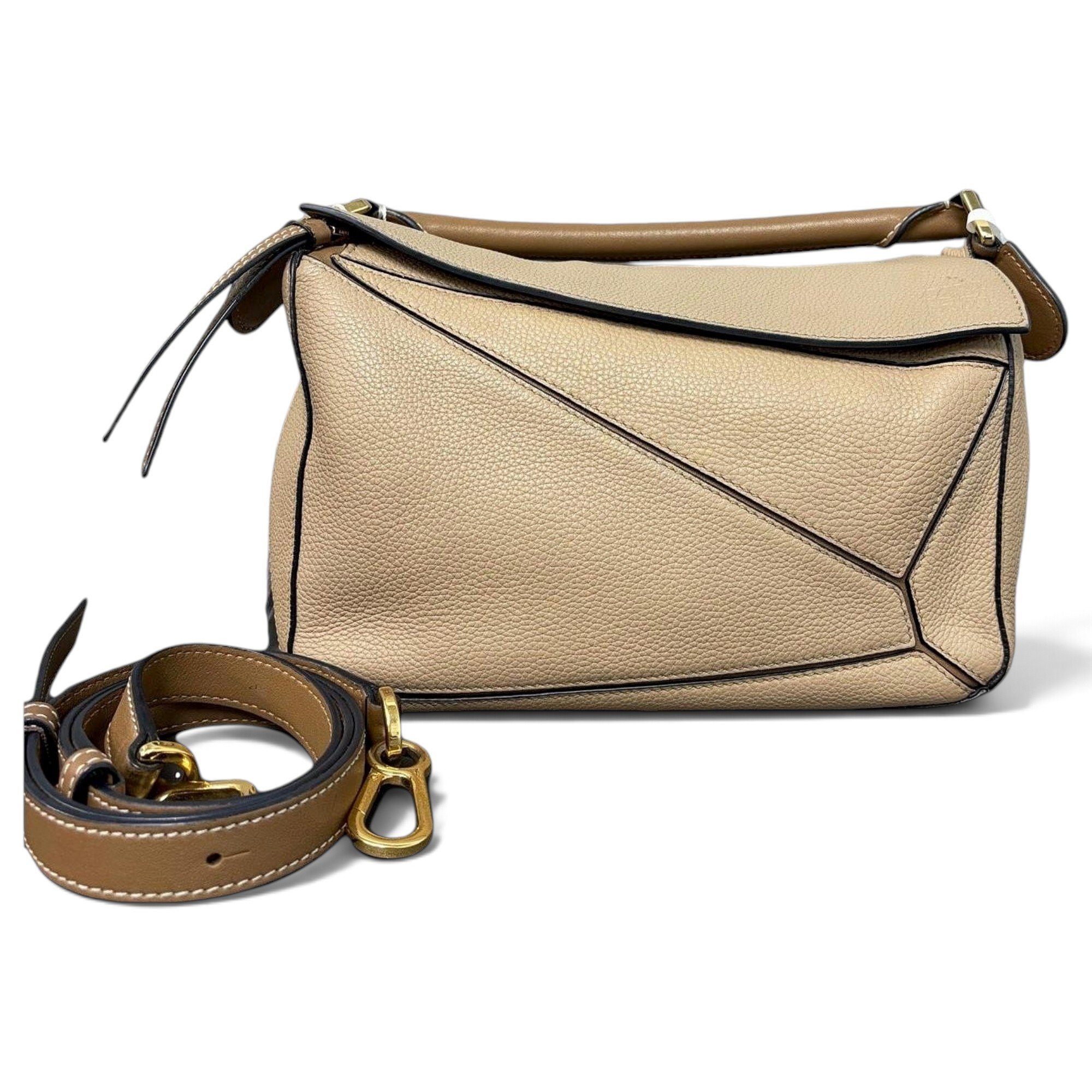 Puzzle leather handbag