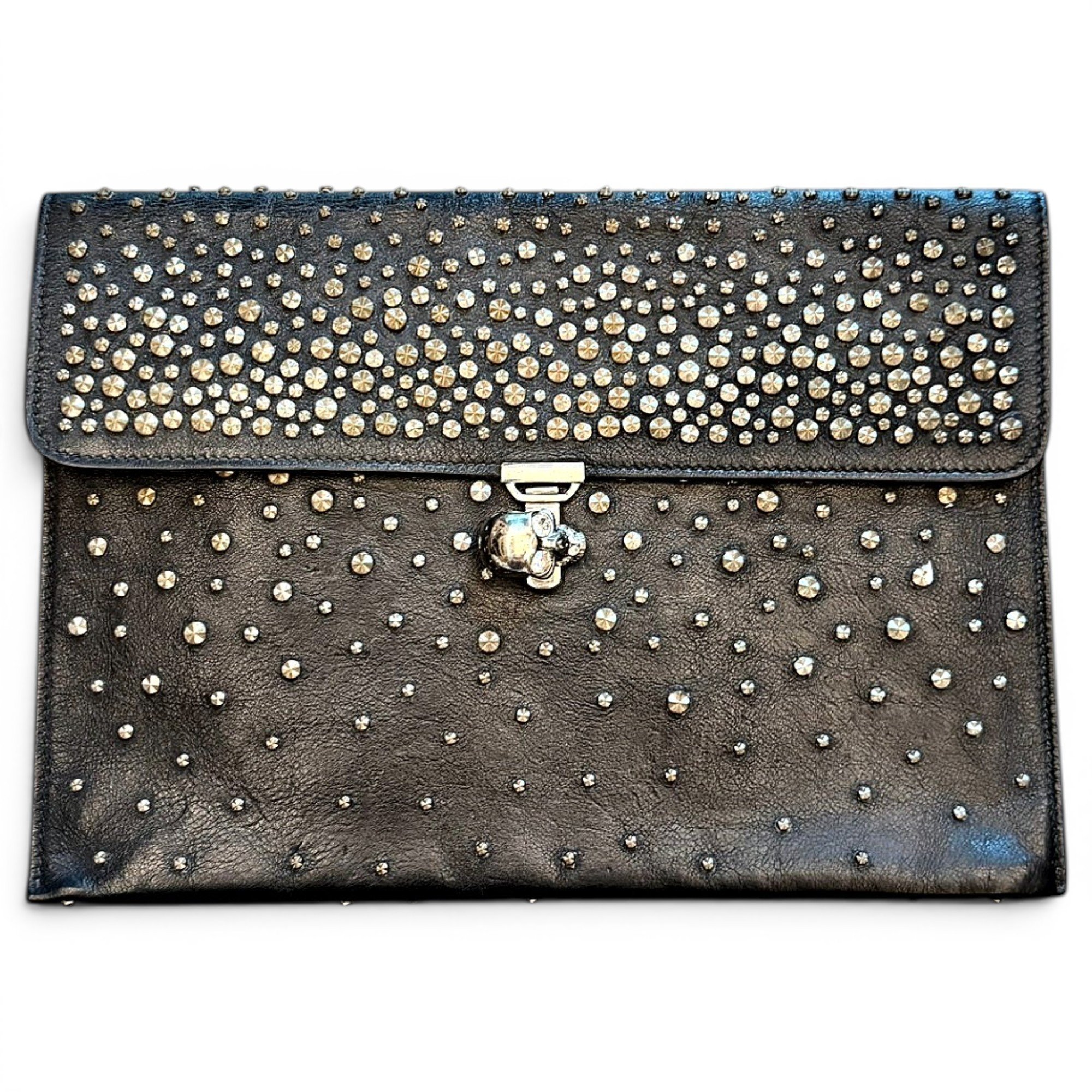 Leather clutch bag
