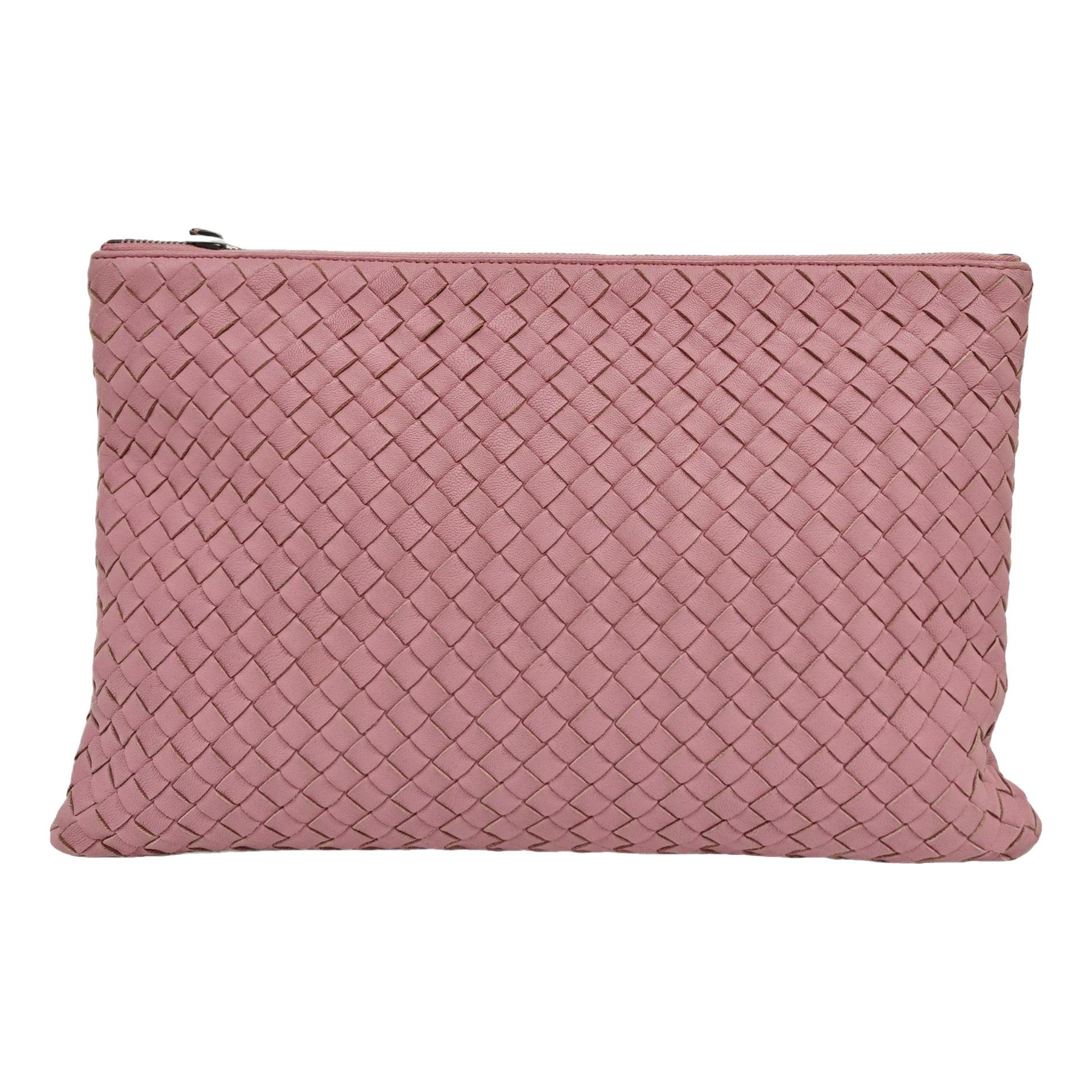 Snap leather clutch bag