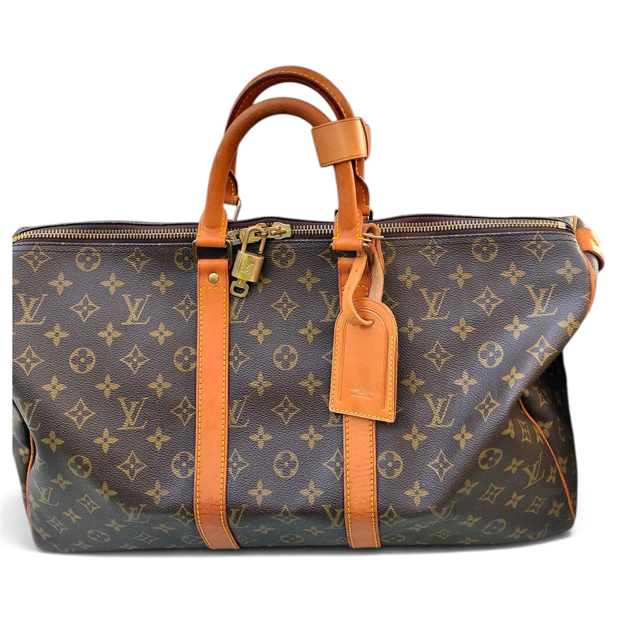 Keepall leather travel bag