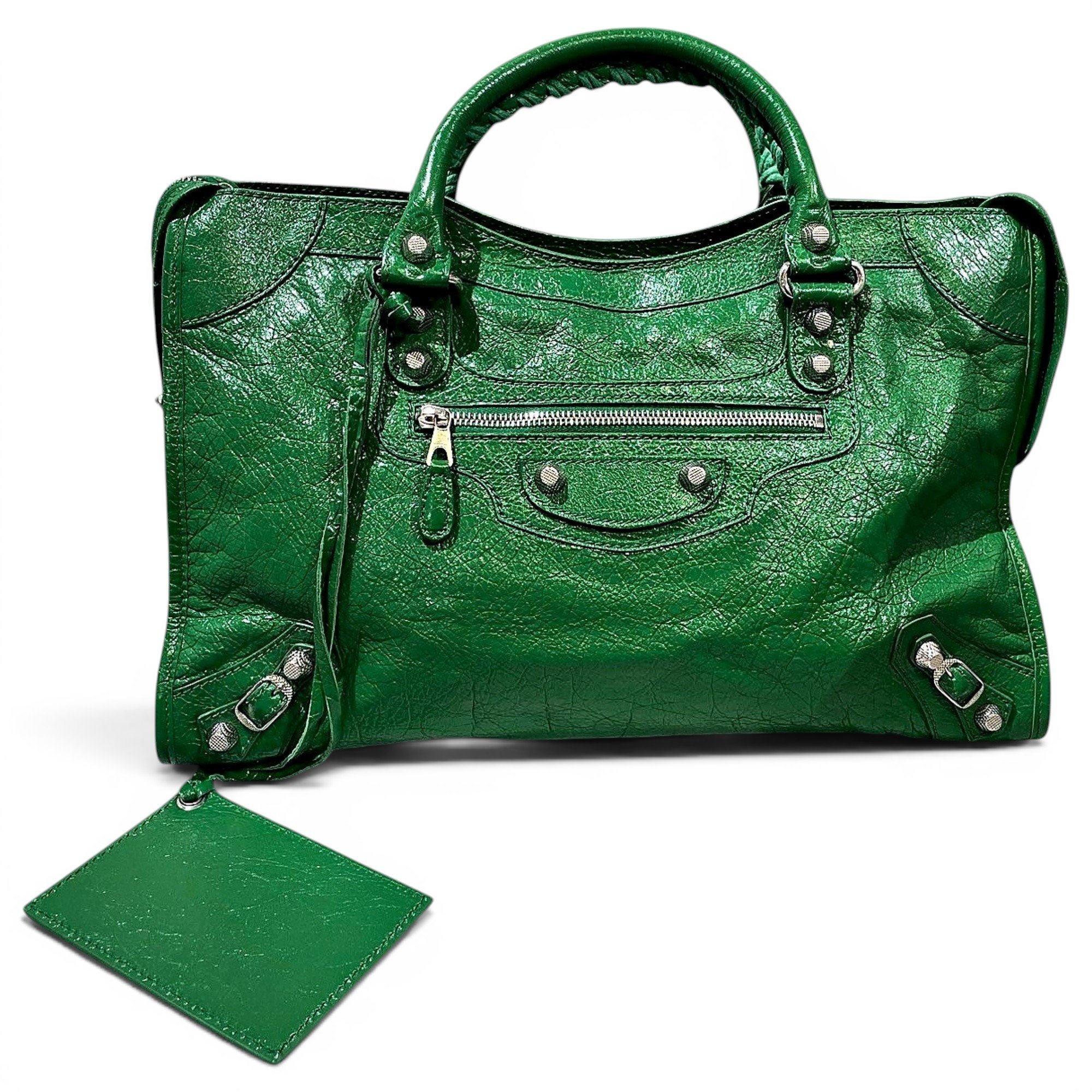 City leather handbag