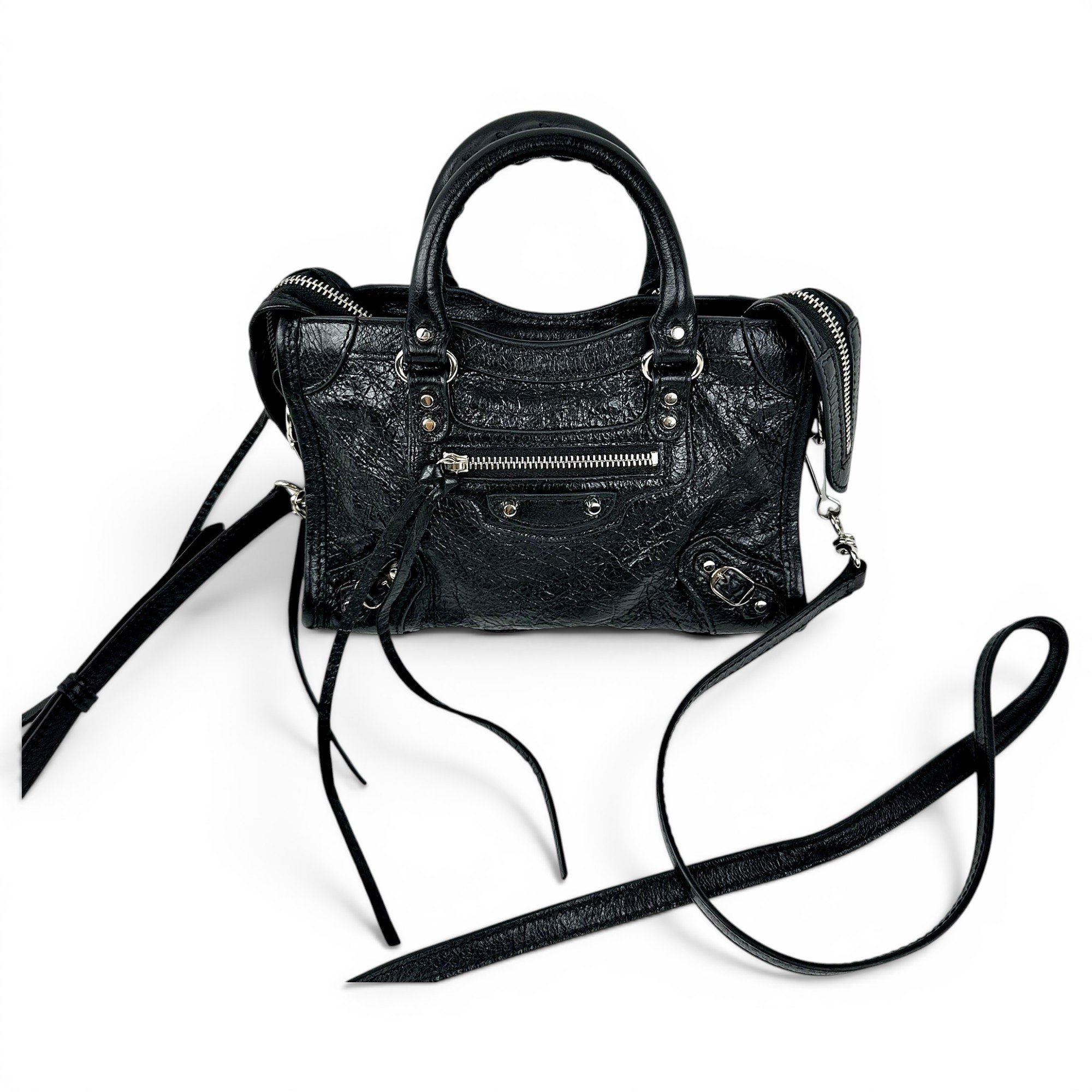 City leather handbag