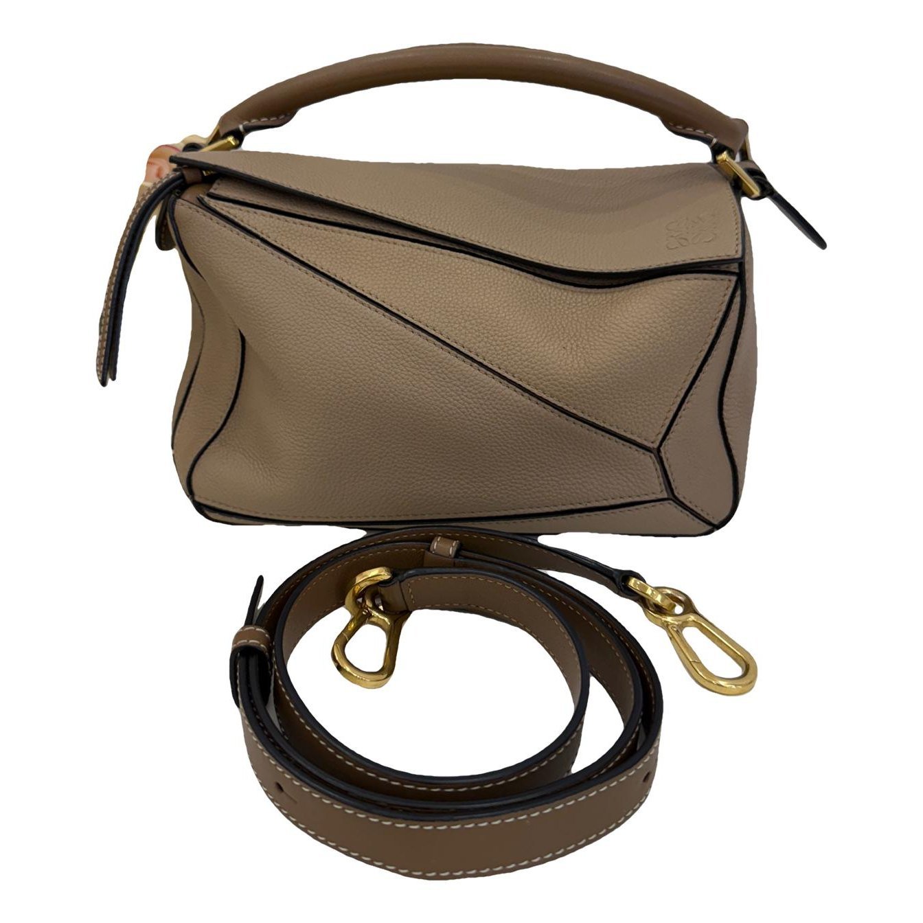 Puzzle leather handbag