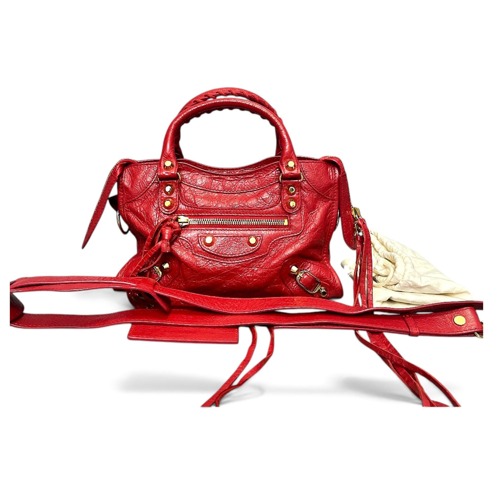 City leather handbag