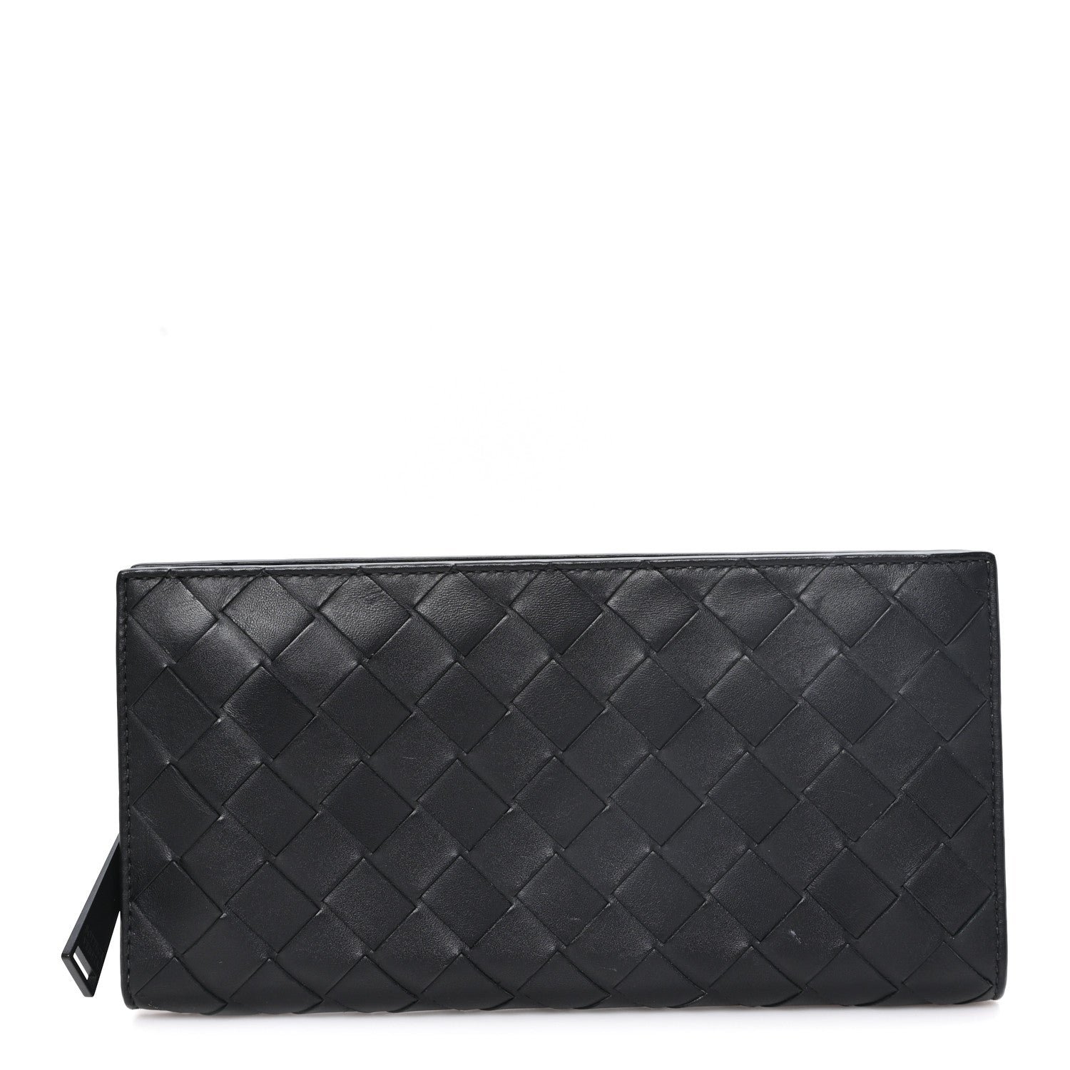 Bottega Veneta Nappa Intrecciato Zip Around Wallet Black