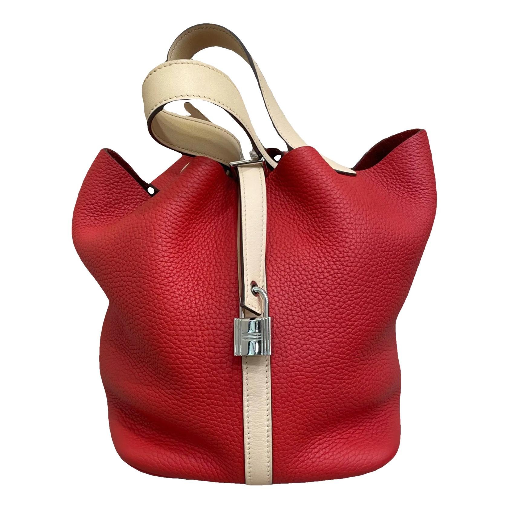 Picotin leather tote